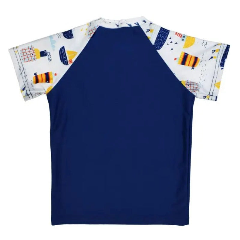 Boys' Rashguard Swim Shirt - UPF 50+ Sun Protection, Quick Dry, Short Sleeve Swim Top for Kids - Perfect for Beach, Pool & Water Sports Activities