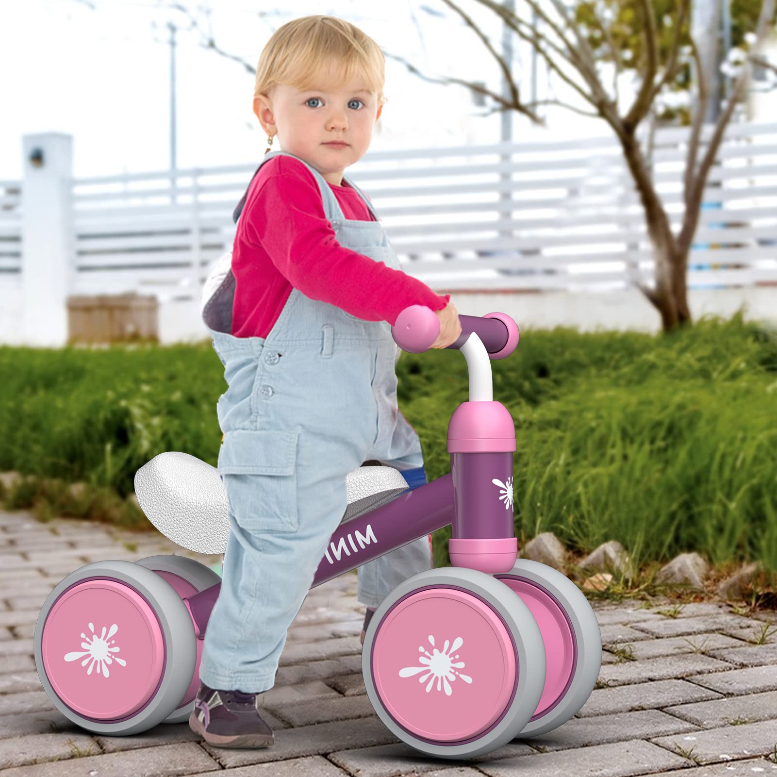 Best Baby Balance Bike for 1 Year Old Boys & Girls - No Pedal 4-Wheel Toddler Bike | Perfect First Birthday Gift & Learning Toy for Standing to Running | Ideal for Indoor Play, Outdoor Park Rides & Early Childhood Development