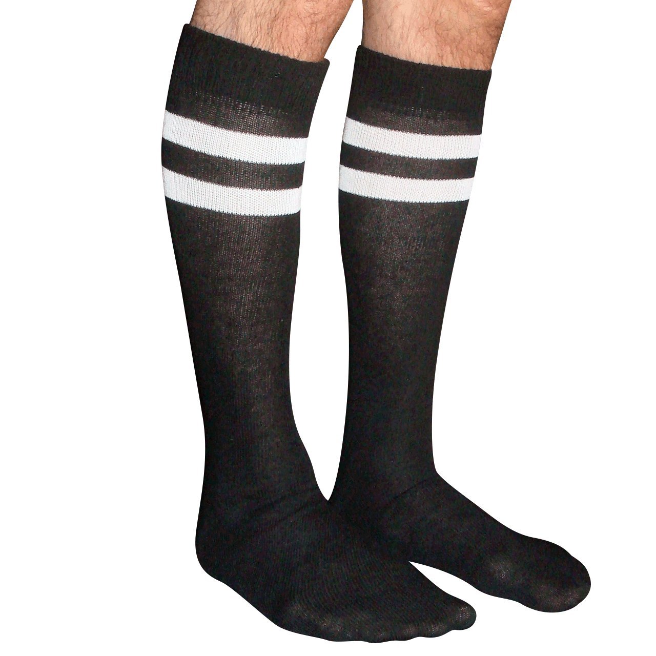Men's Striped Knee-High Socks - Comfortable Cotton Tube Socks for Casual & Athletic Wear - Perfect for Running, Hiking & Everyday Use