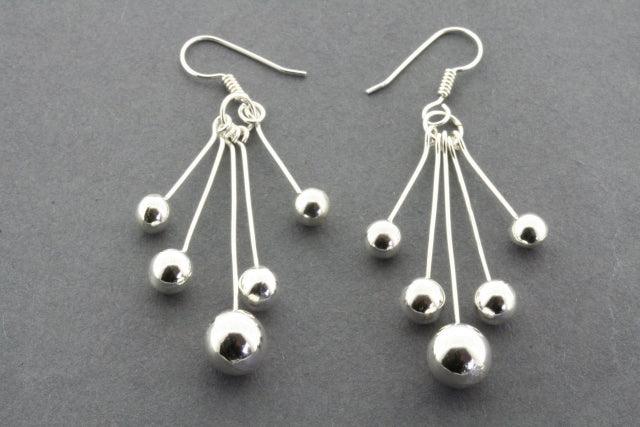 5 Ball Bead Drop Earrings for Women - Elegant Dangle Jewelry for Party, Wedding & Everyday Wear