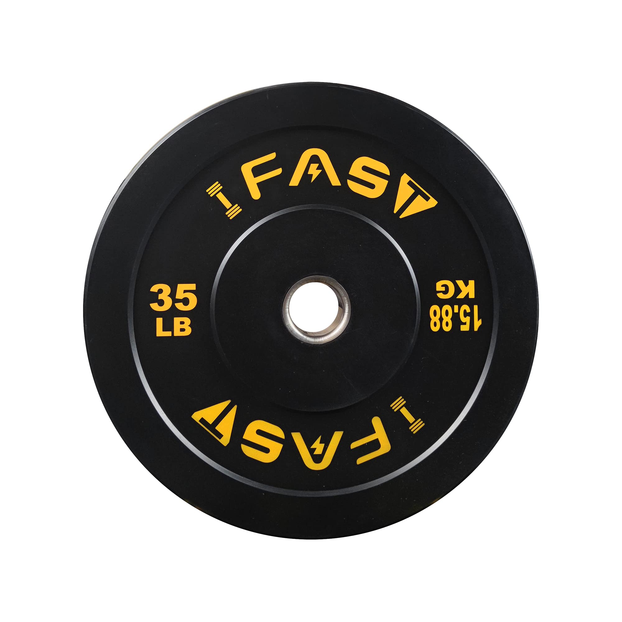IFAST Olympic Bumper Plates - 2-Inch Rubber Weight Plates with Stainless Steel Insert for Home Gym & Strength Training - Perfect for CrossFit, Powerlifting & Olympic Weightlifting Workouts
