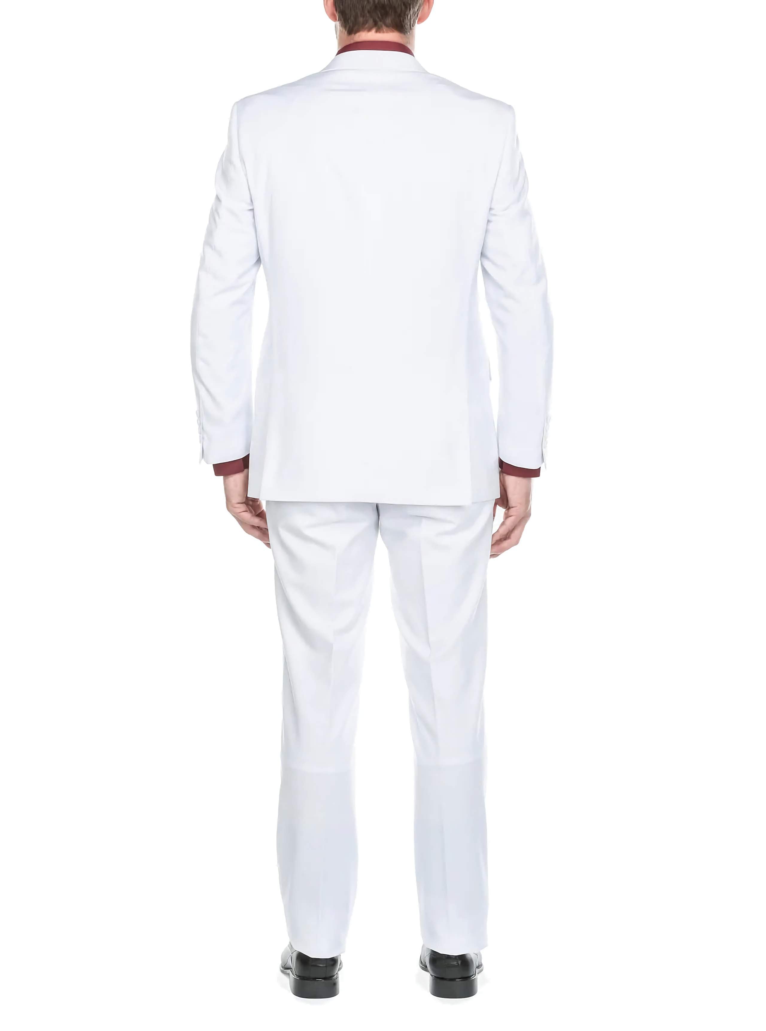 Vanderbilt Collection Classic 2-Piece Suit - 2-Button Regular Fit White Men's Business Suit | Perfect for Weddings, Office & Formal Events