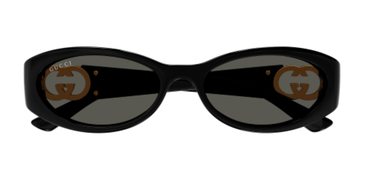 Gucci GG1660S 001 Black/Grey Cat Eye Women's Sunglasses - Stylish UV Protection Shades for Fashion, Beach & Outdoor Activities