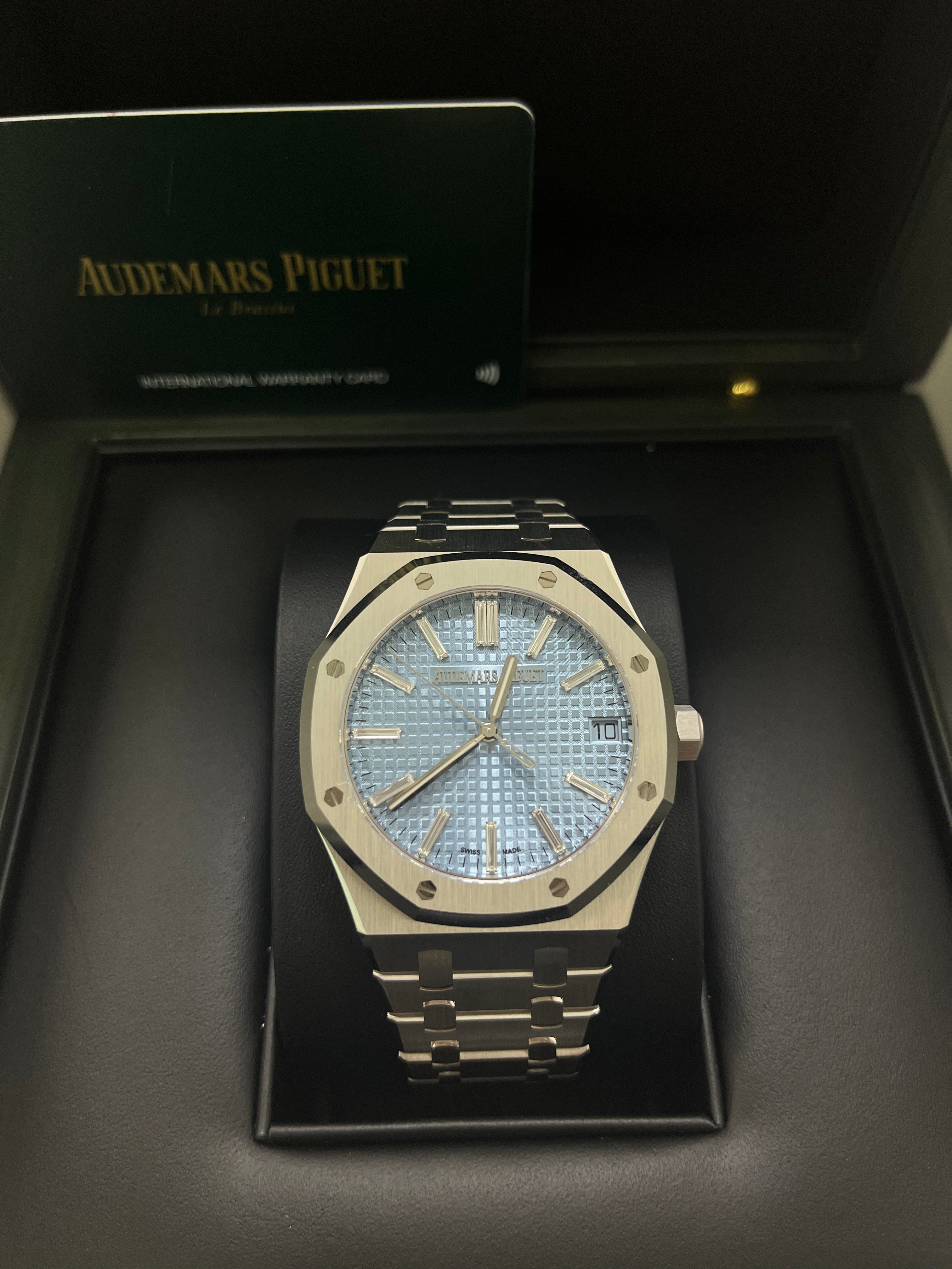 Audemars Piguet Royal Oak 15510BC Limited Edition Ice Blue Baguette Dial Men's Watch - Luxury Swiss Timepiece for Collectors & Special Occasions