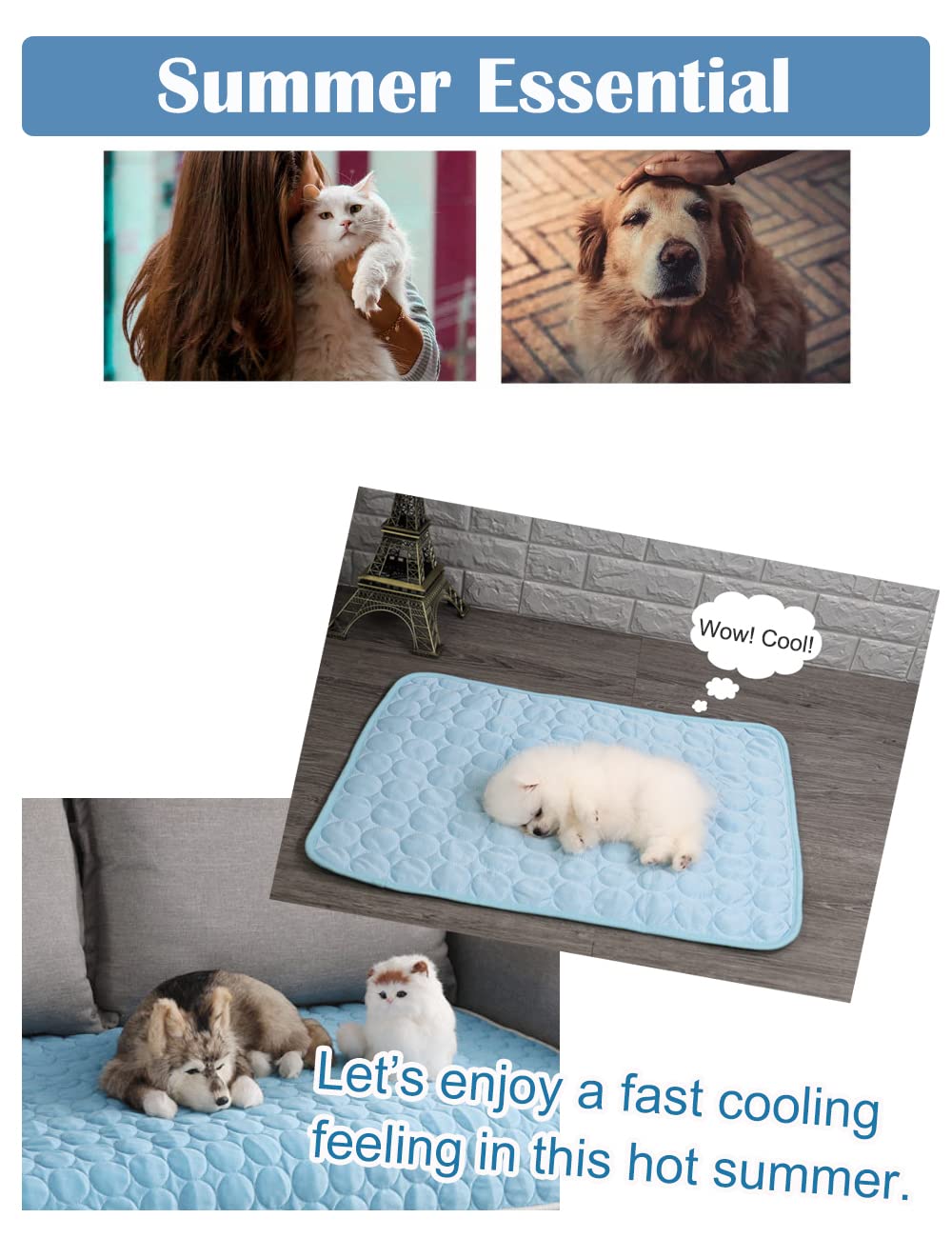 Foneso XXL Cooling Pet Mat for Dogs & Cats - 59