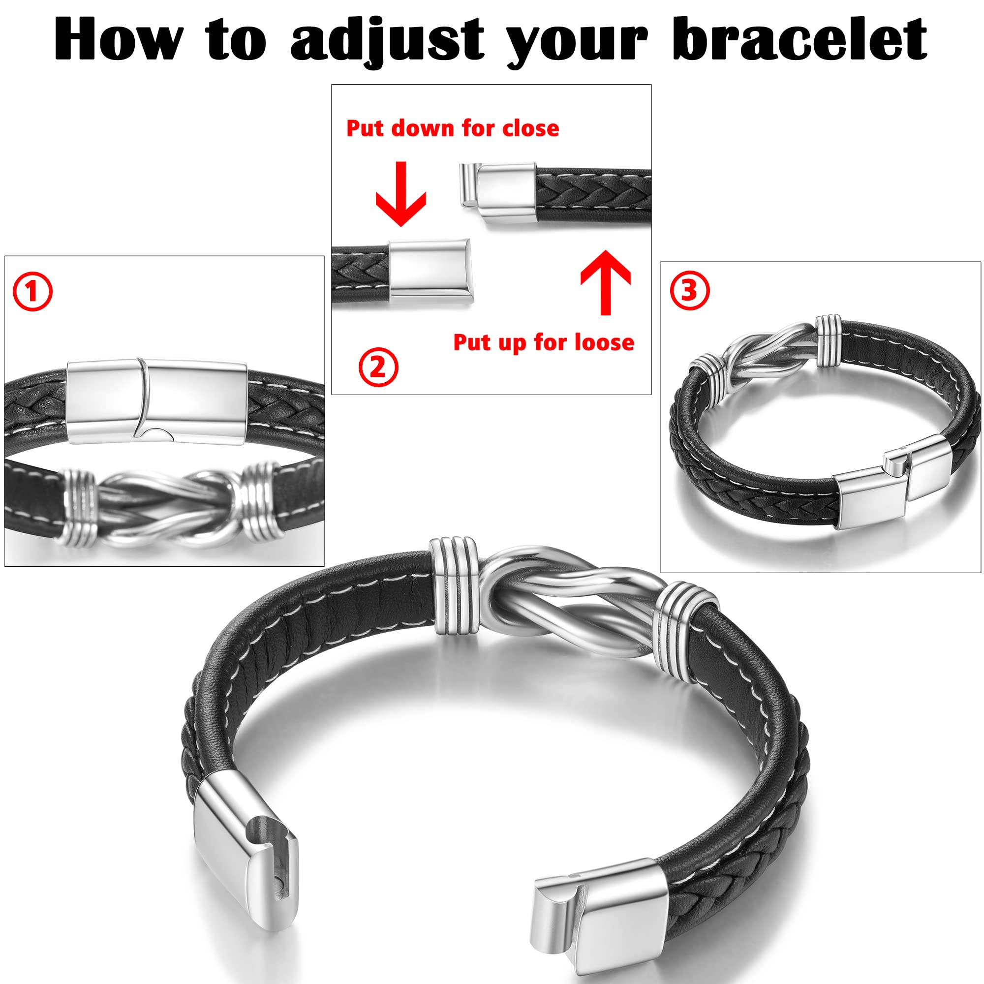 Tarsus Leather Knot Bracelet for Men - Stylish Gift for Son, Grandson, Nephew | Perfect for Graduation, Christmas & Birthdays | Durable & Trendy Accessory for Everyday Wear