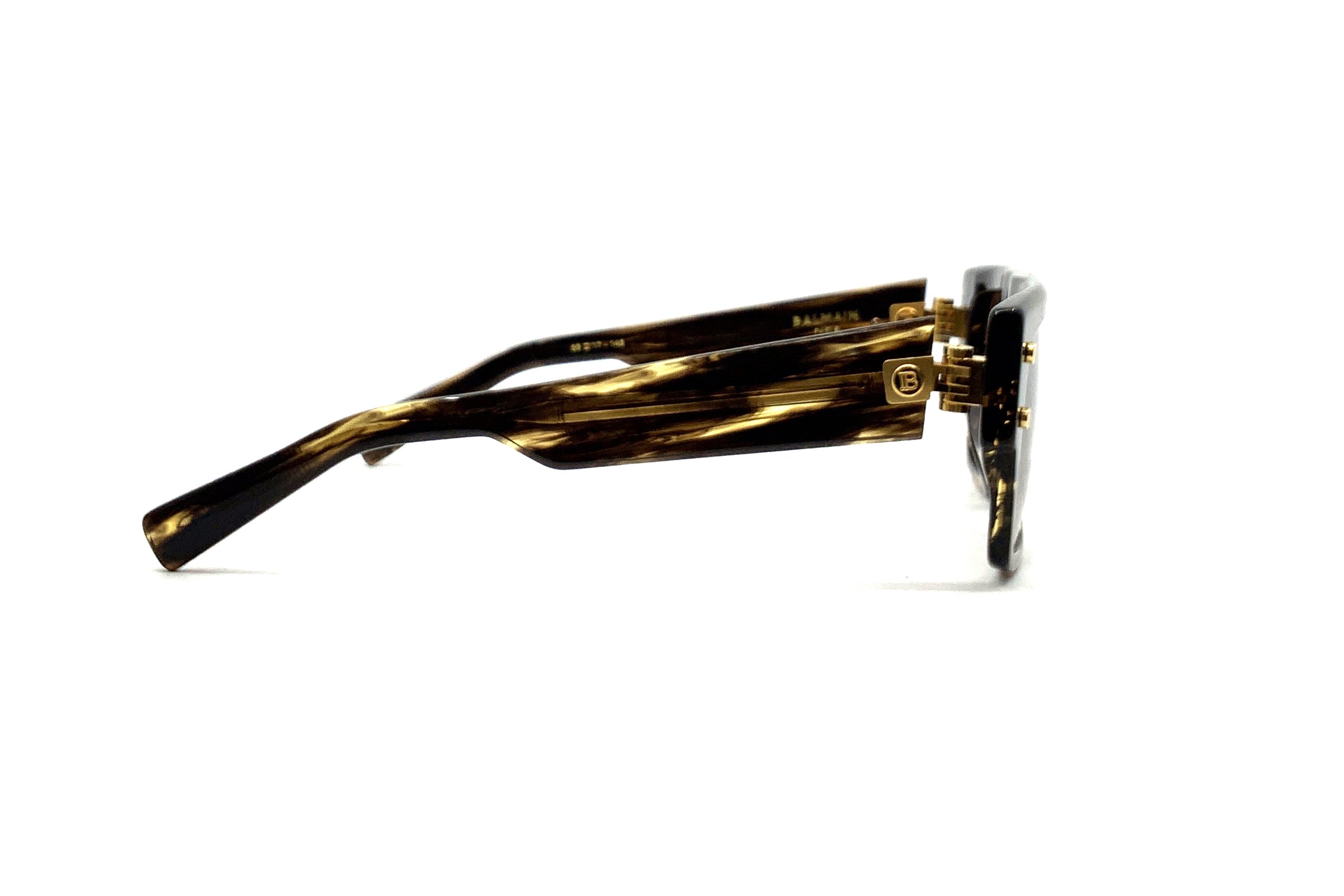Balmain B III Sunglasses - Brown & Gold Aviator Style for Men & Women | UV Protection, Luxury Fashion Accessory for Outdoor, Driving, and Travel
