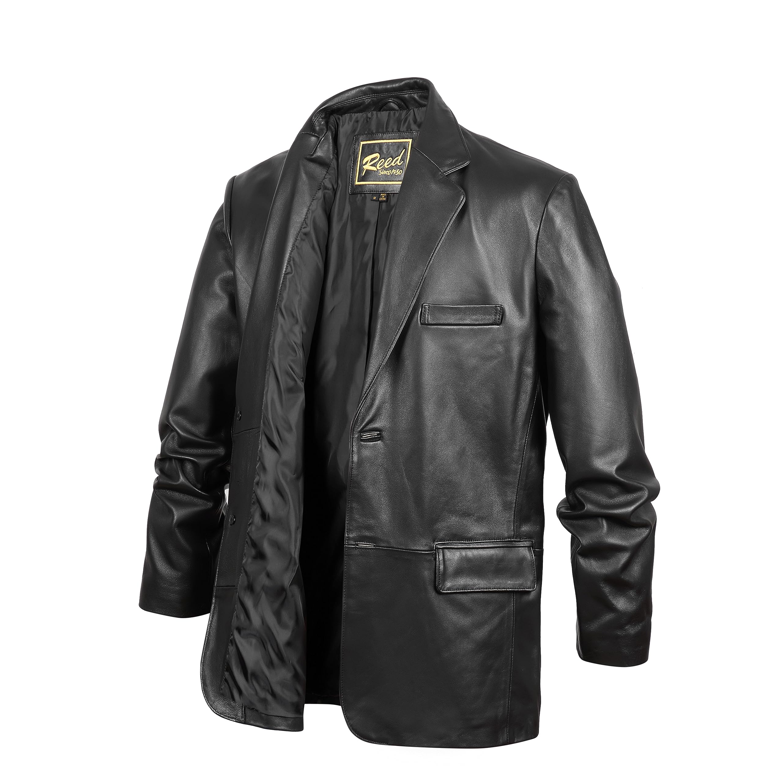 Premium Men's Lamb Skin Leather Blazer - Imported Genuine Leather Jacket for Business, Office & Formal Occasions