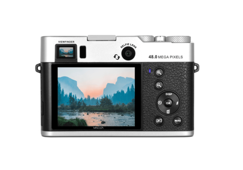 MINOLTA MND70 Retro 48MP Autofocus 5K Ultra HD Dual Lens WiFi Digital Camera (Silver/Black) - Perfect for Travel, Vlogging & Street Photography