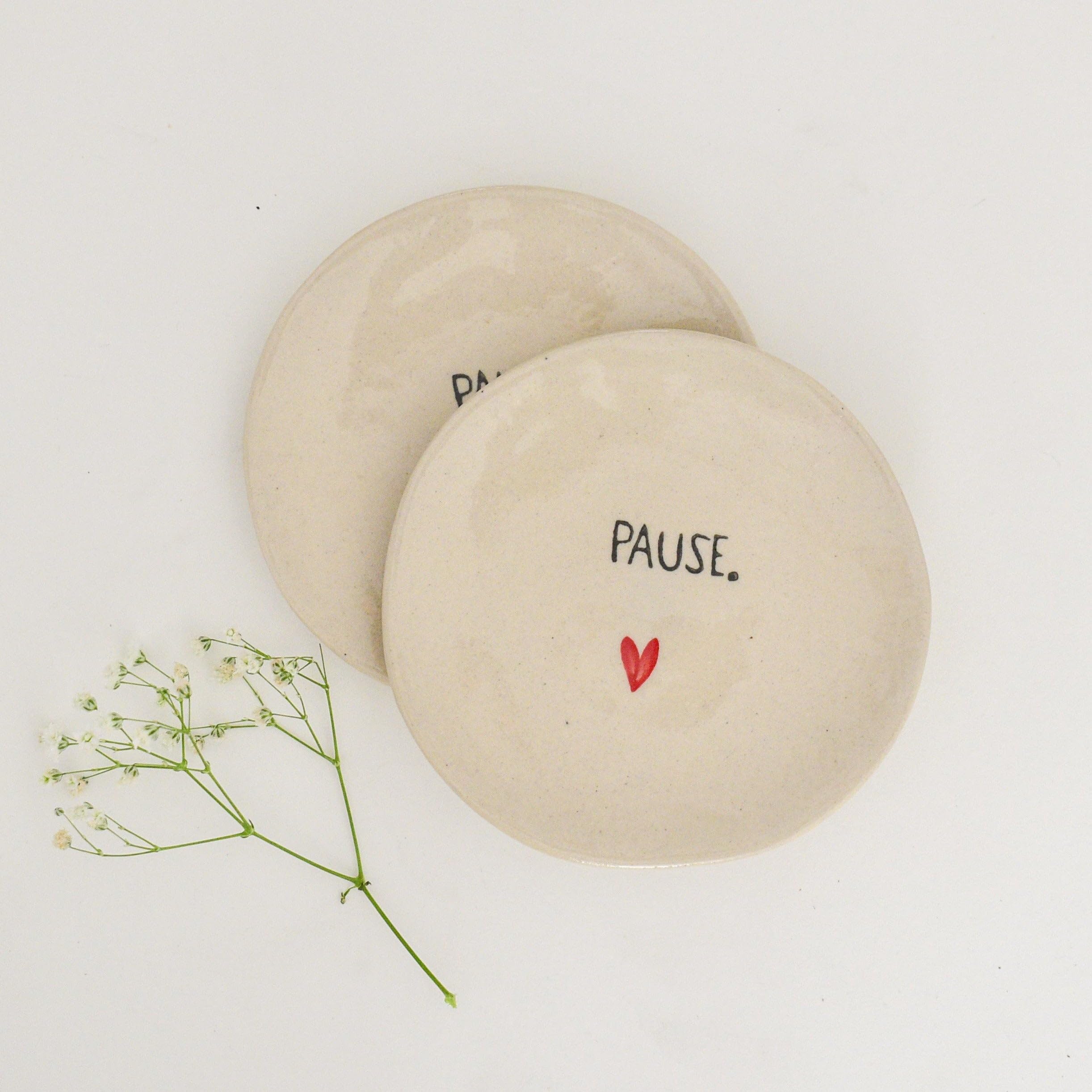 Handmade Ceramic Coasters Set of 2 - Durable Tea Cup Coasters for Dining Table Decor - Elegant & Long-Lasting - Perfect for Coffee, Tea, and Beverage Protection at Home or Office