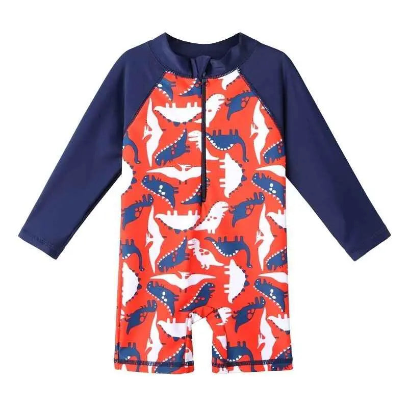 Long Sleeve Cartoon Kids Swimwear - UV Protection One Piece Bathing Suit for Boys & Girls | Perfect for Beach, Pool & Water Play