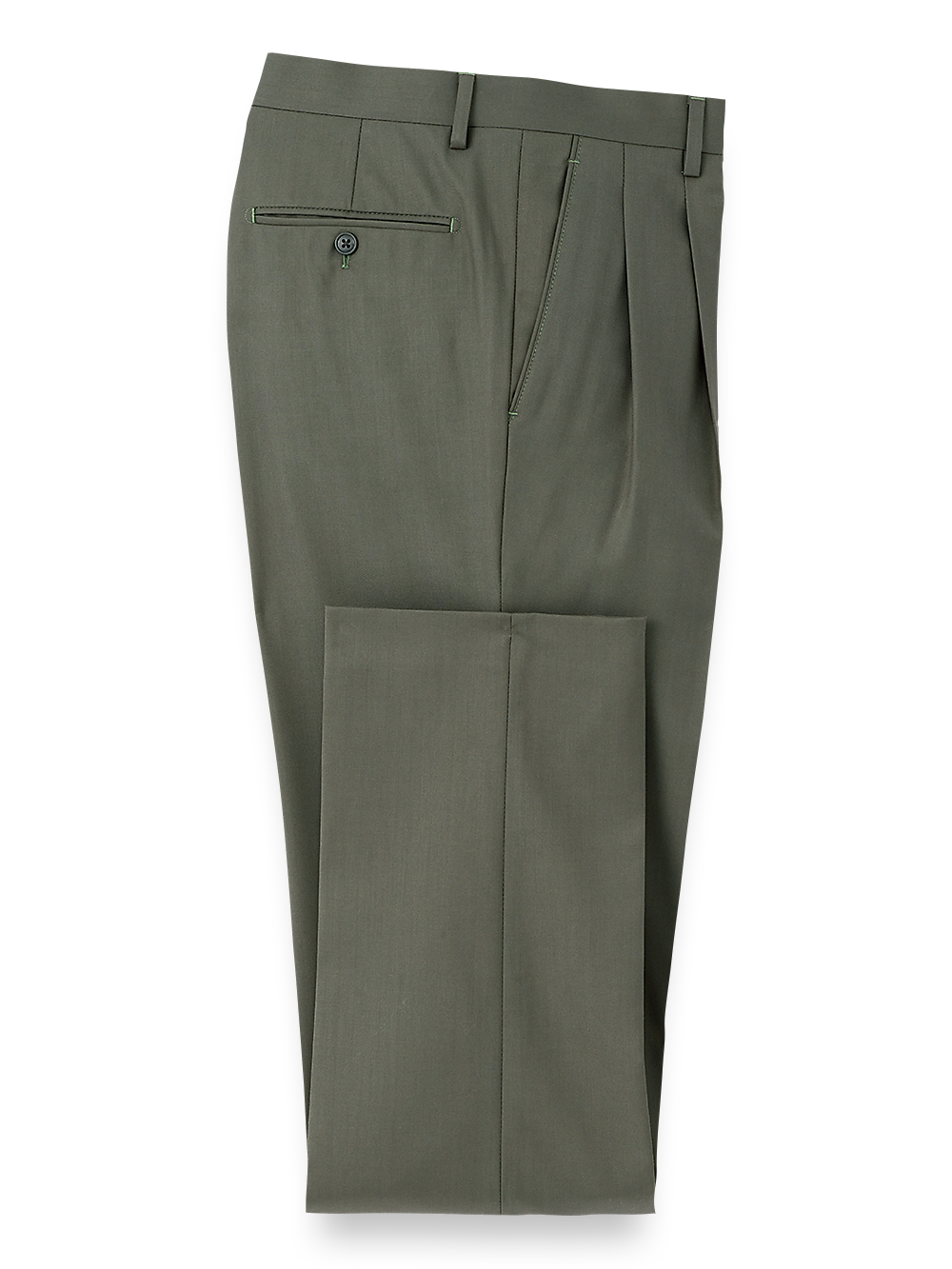 Women's Olive Green Travel Pleated Pants - Lightweight Wrinkle-Resistant Comfortable Trousers for Airplane, Work & Casual Wear