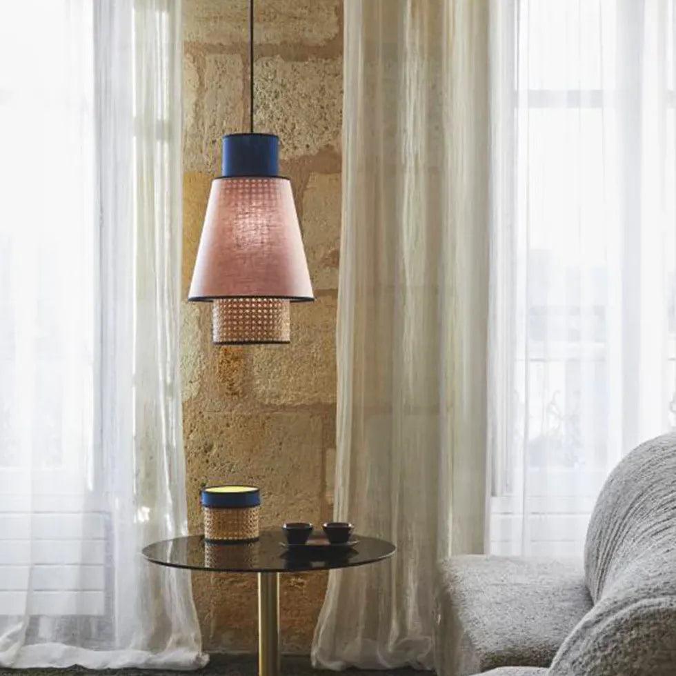 Stylish Multi-Layer Conical Rattan Pendant Light - Natural Woven Texture in Vibrant Colors - Perfect for Boho Bedroom, Dining Room & Patio Lighting