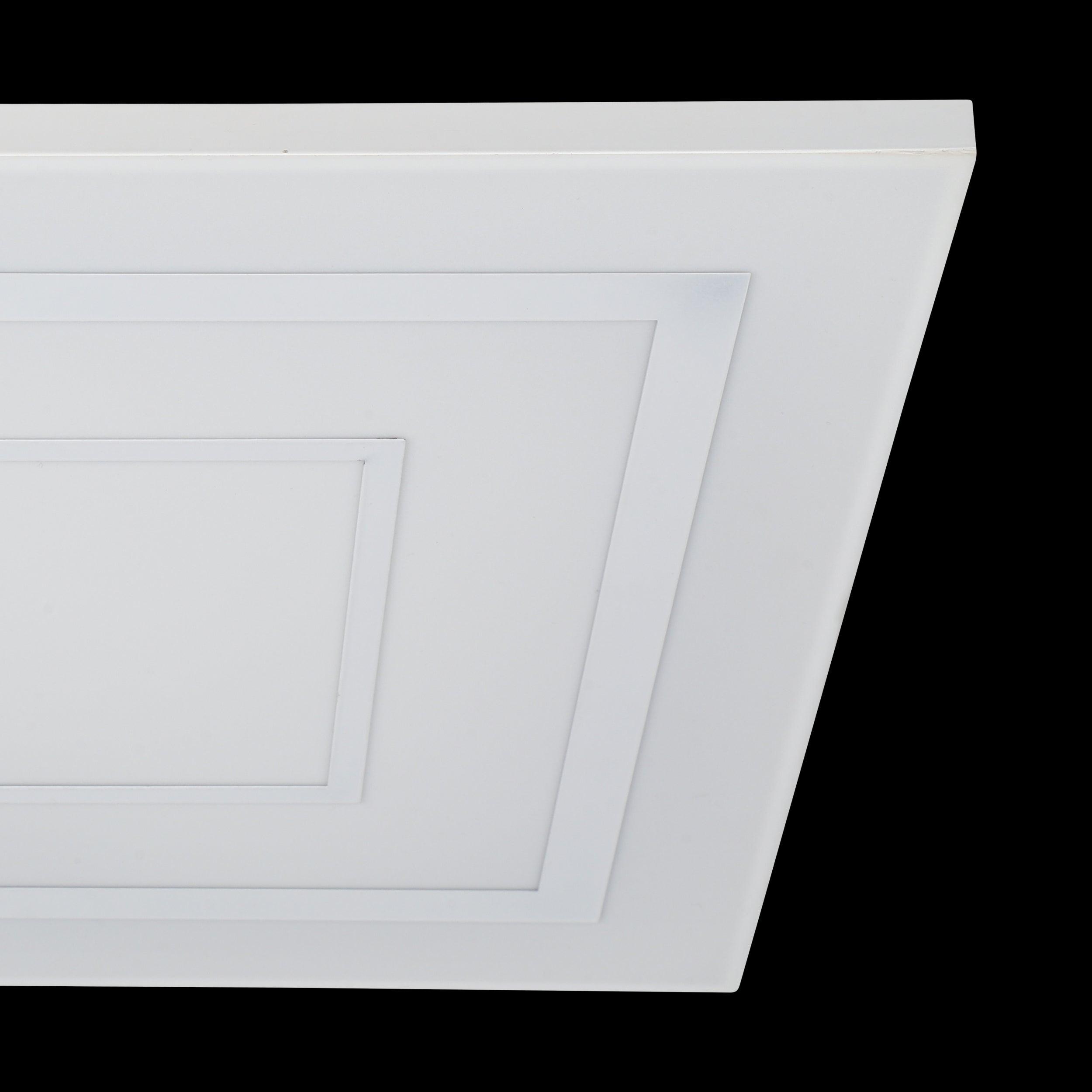 Eglo Albarca 44cm White Square LED Ceiling Flush Mount Light - Modern Lighting for Living Room, Bedroom & Kitchen
