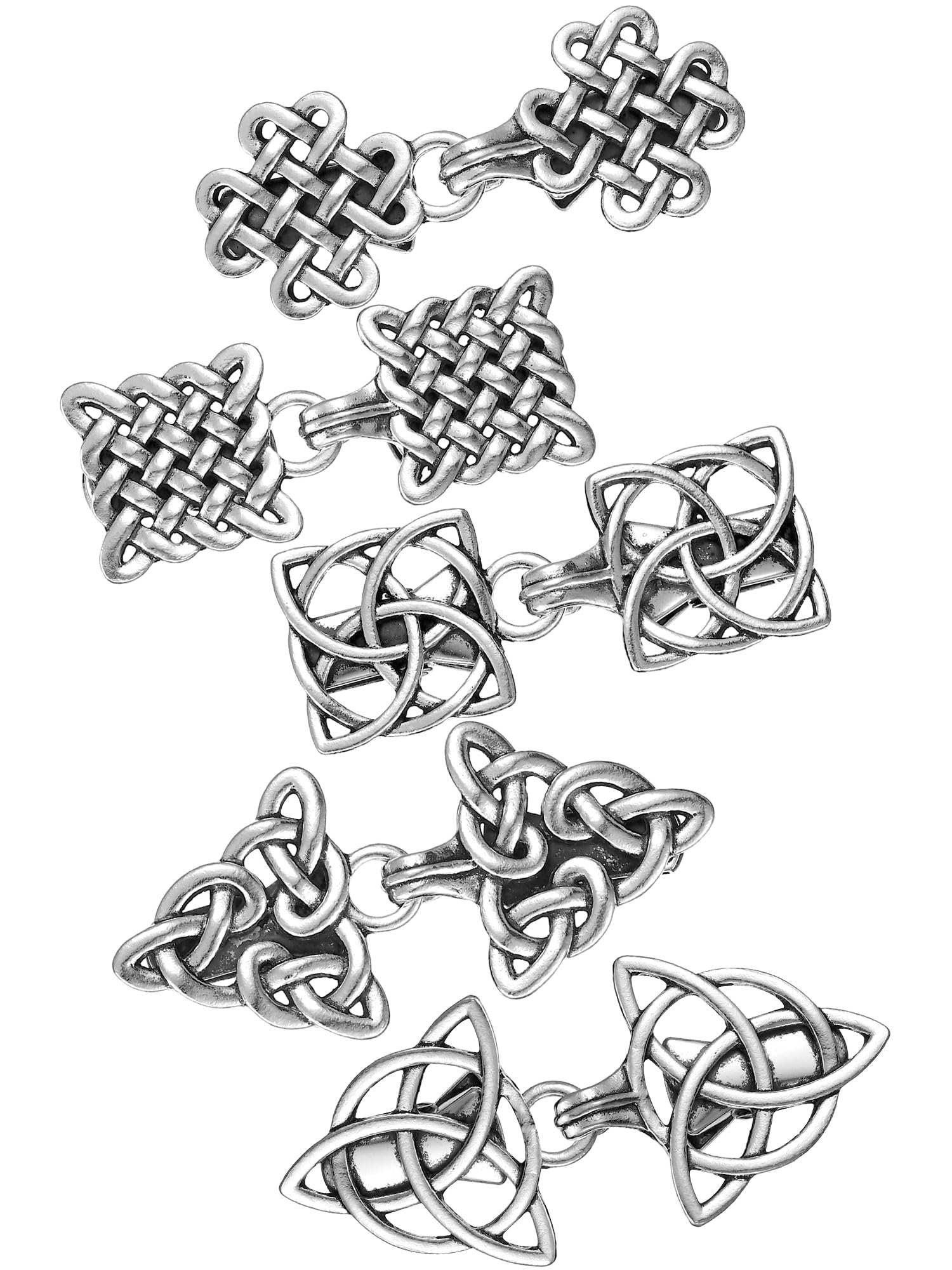 Vintage Shawl Clips Set of 5 - Silver Cardigan Sweater Clasps, Retro Collar Brooches & Cloak Pins for Women | Perfect for Shawls, Cardigans, Scarves & Outerwear Accessories