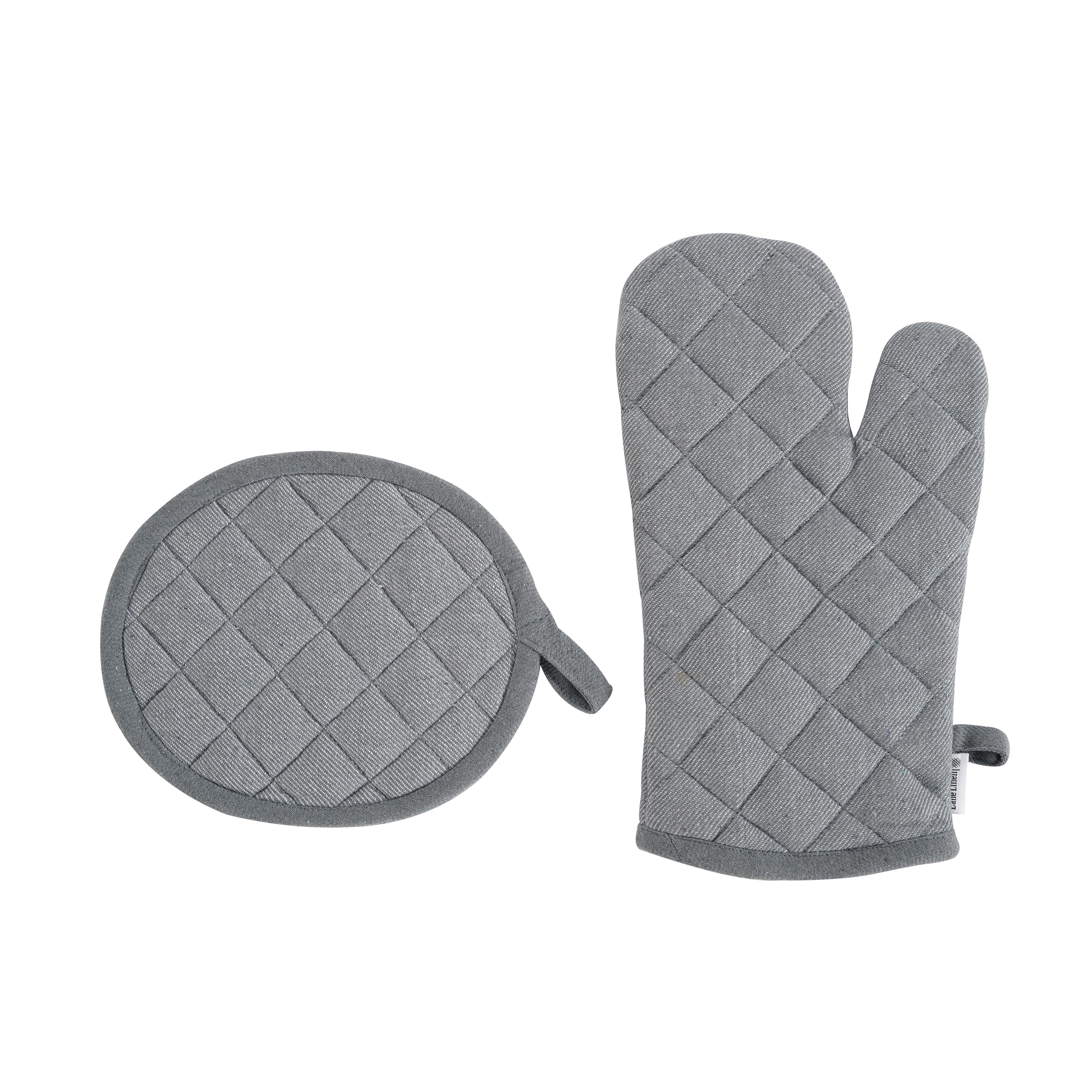 Premium 20-Piece Kitchen Towel Set - Ultra Absorbent Flour Sack Dish Towels, Heat Resistant Oven Mitts & Pot Holders - Gray Linen Collection for New Home Essentials | Perfect for Cooking, Baking & Daily Kitchen Cleaning