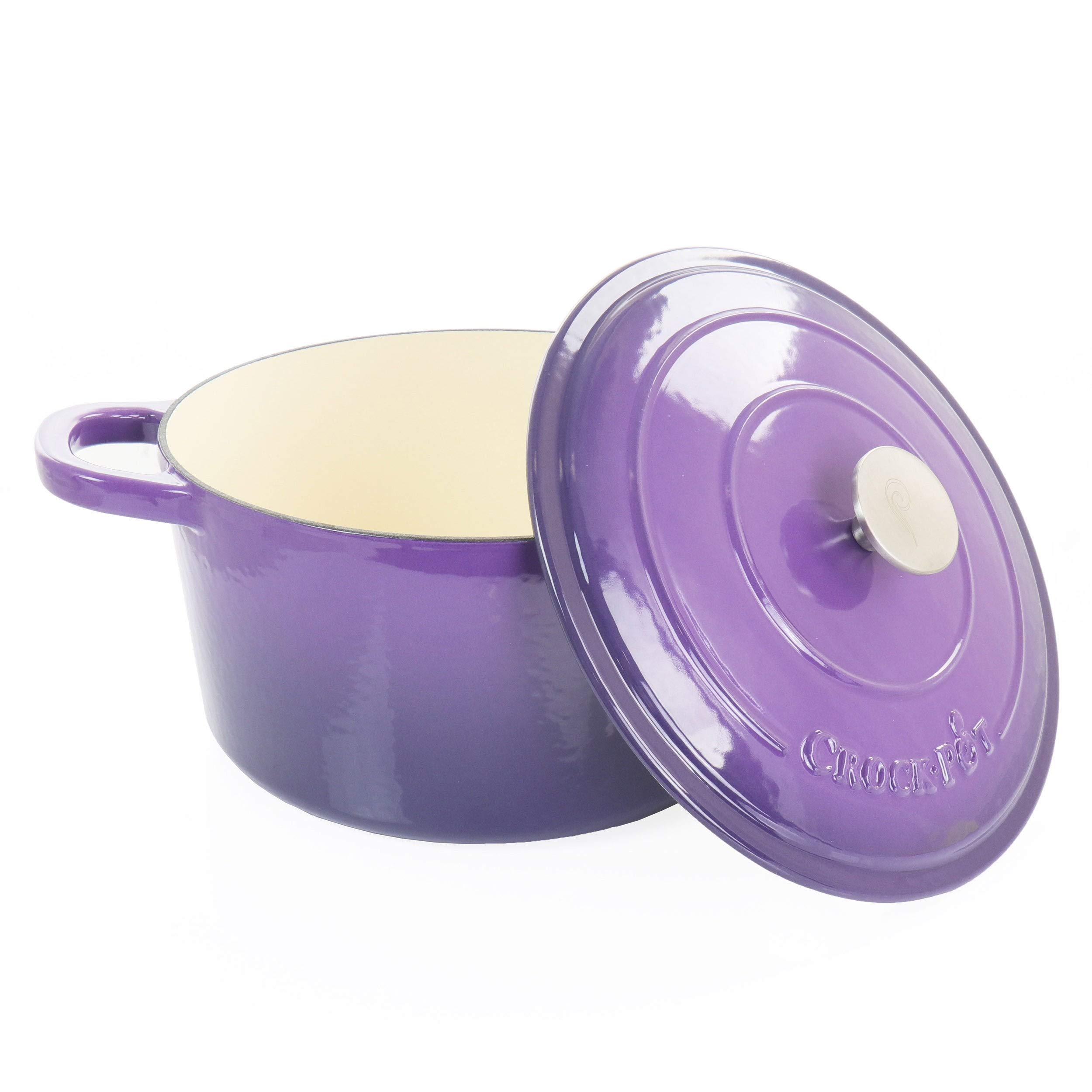 Premium 2-Piece 5 Quart Enameled Cast Iron Dutch Oven with Lid - Lavender Purple, Medium Size | Perfect for Braising, Stewing & Baking - Ideal for Home Chefs & Camping Cookware