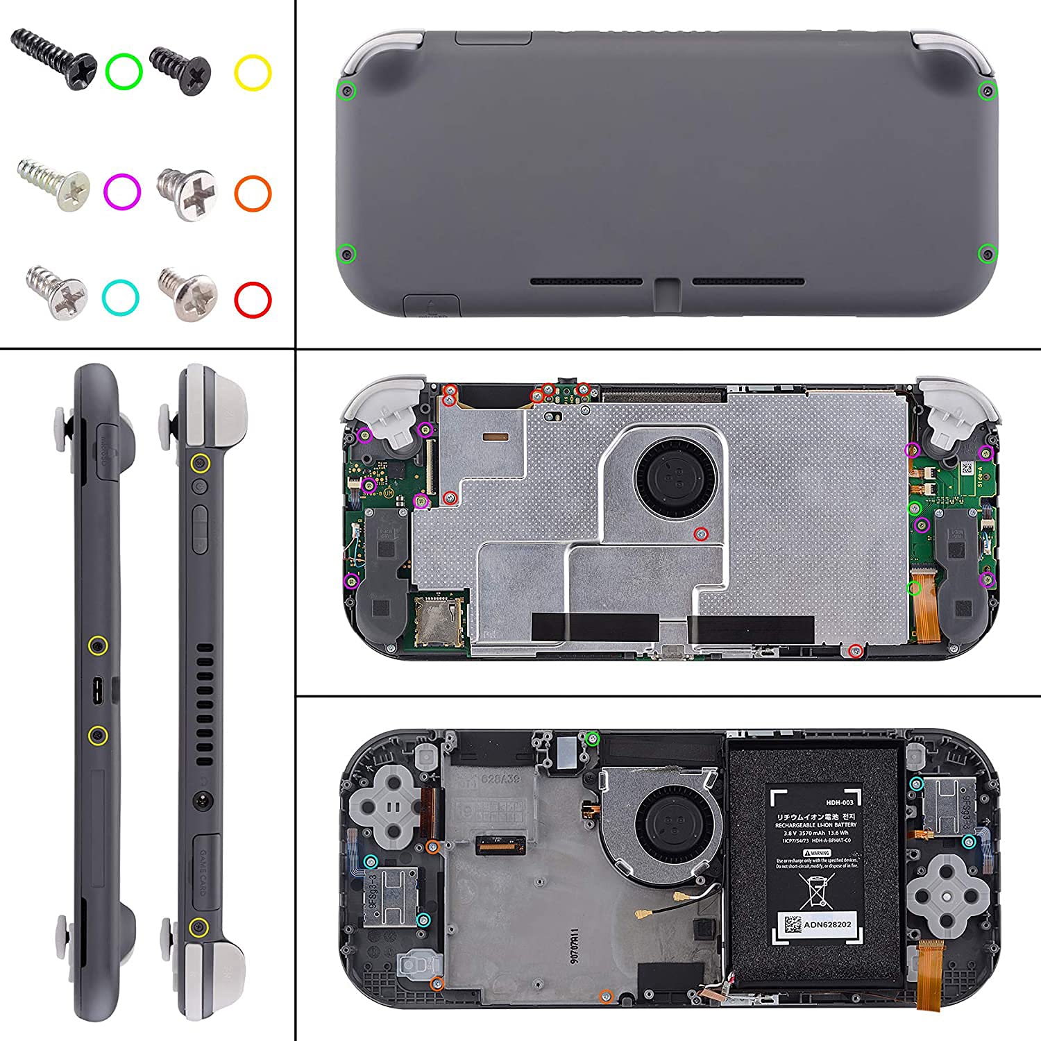 eXtremeRate Chameleon Green Purple Glossy Replacement Buttons for Nintendo Switch Lite - Full Set ABXY, D-Pad, Triggers & Tools - DIY Repair Kit for Gaming Enthusiasts | Perfect for Customizing & Enhancing Your Switch Lite Experience