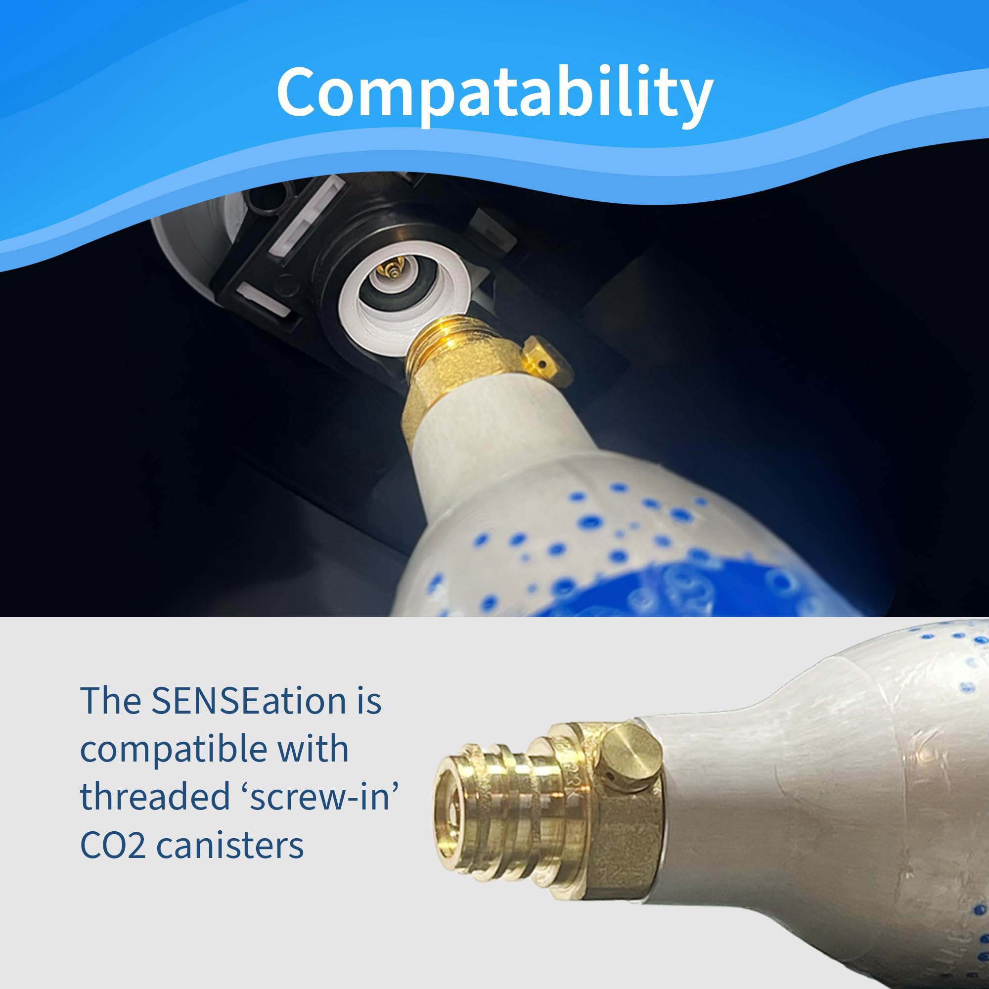 Soda Sense SENSEation Sparkling Water Maker Kit with CO2 Canisters & Reusable Bottle - Make Carbonated Drinks at Home for Parties, Healthy Hydration & DIY Soda