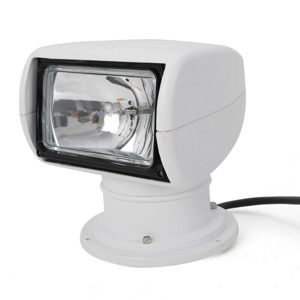 DNYSYSJ 12V 100W Marine Boat Spotlight - 2500LM LED Searchlight with Remote Control, 3200K Warm White for Night Fishing & Water Rescue | Waterproof Deck Light for Boats, Yachts & Docks