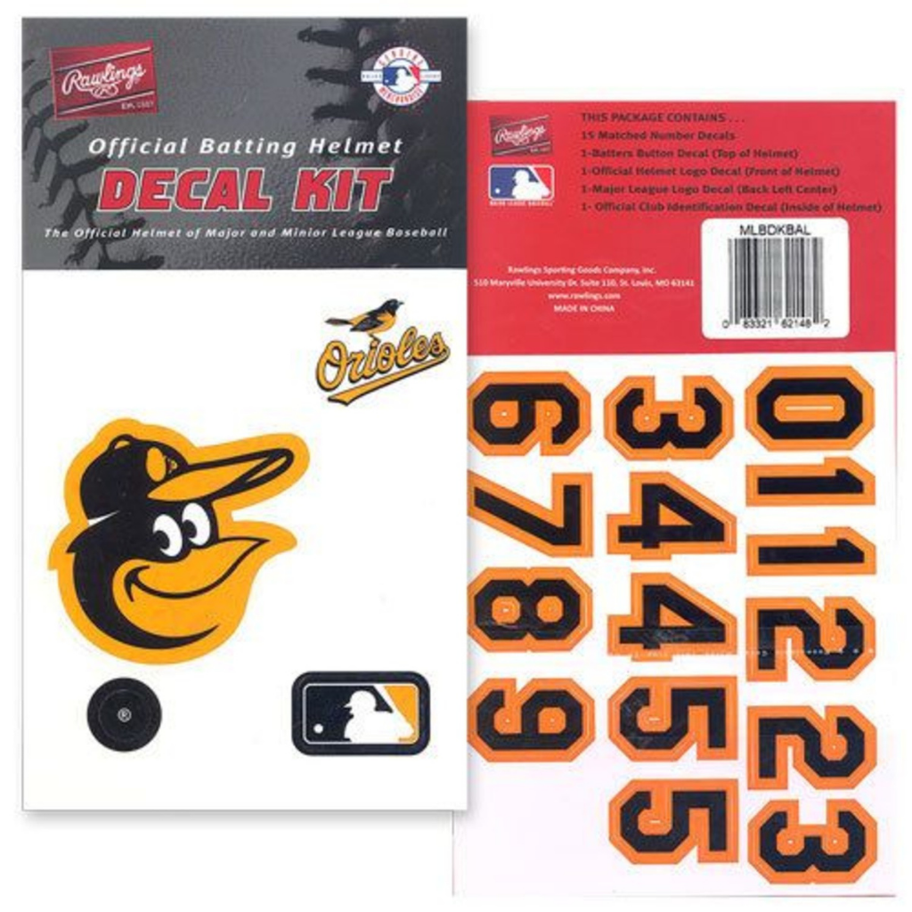 Rawlings MLB Decal Kit - Official Baseball Team Stickers for Helmets, Bats & Locker Decor | Perfect for Fans, Players & Collectors