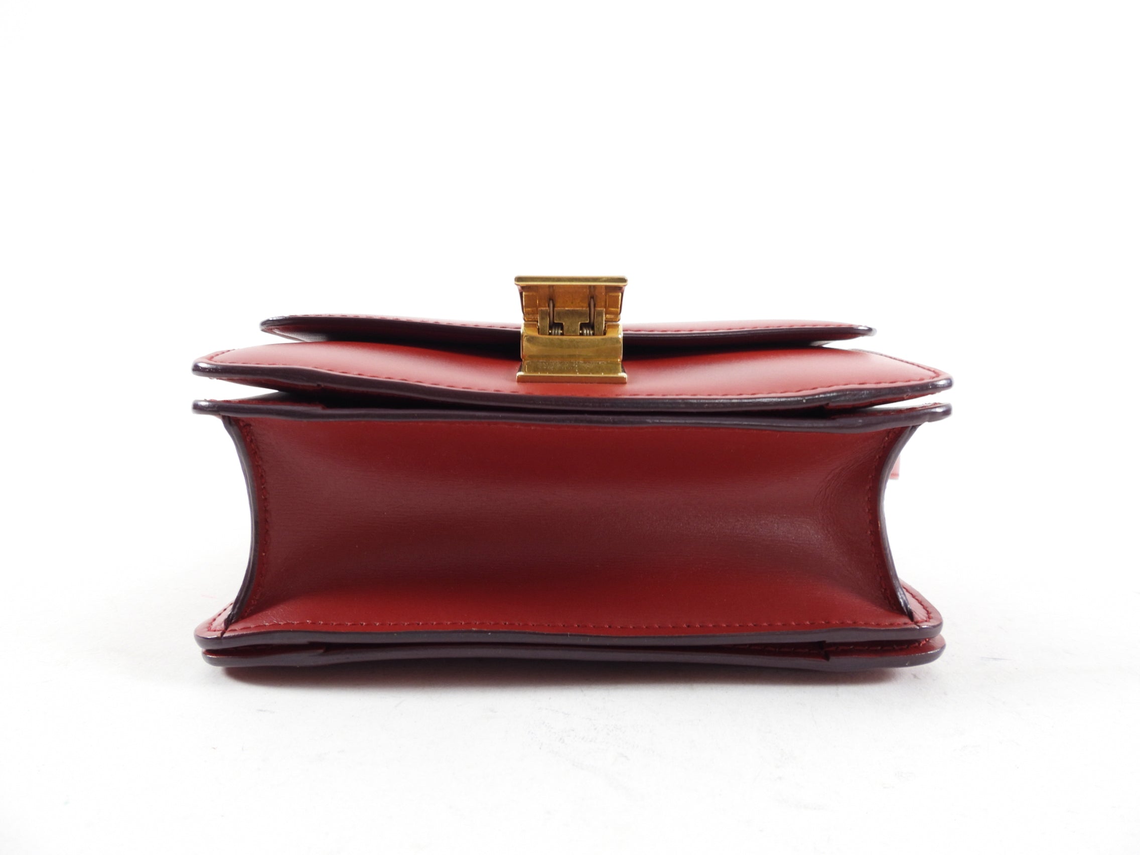 Celine Small Box Bag in Red Smooth Leather - Perfect for Everyday Use, Work & Special Occasions