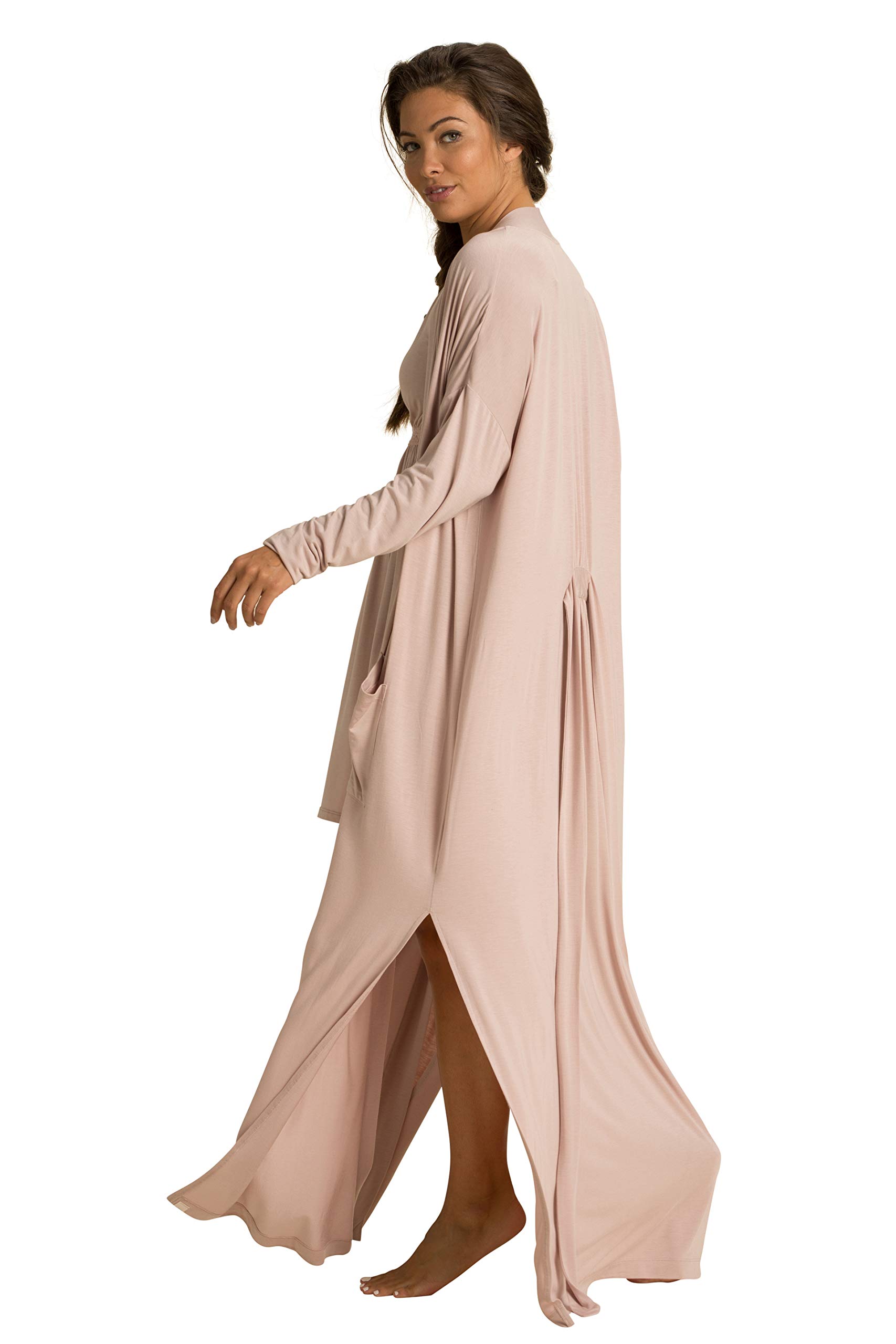Barefoot Dreams Luxe Milk Jersey Women's Duster Robe - Soft Lightweight Kimono Cover Up for Spa, Poolside, Beach & Lounge Wear