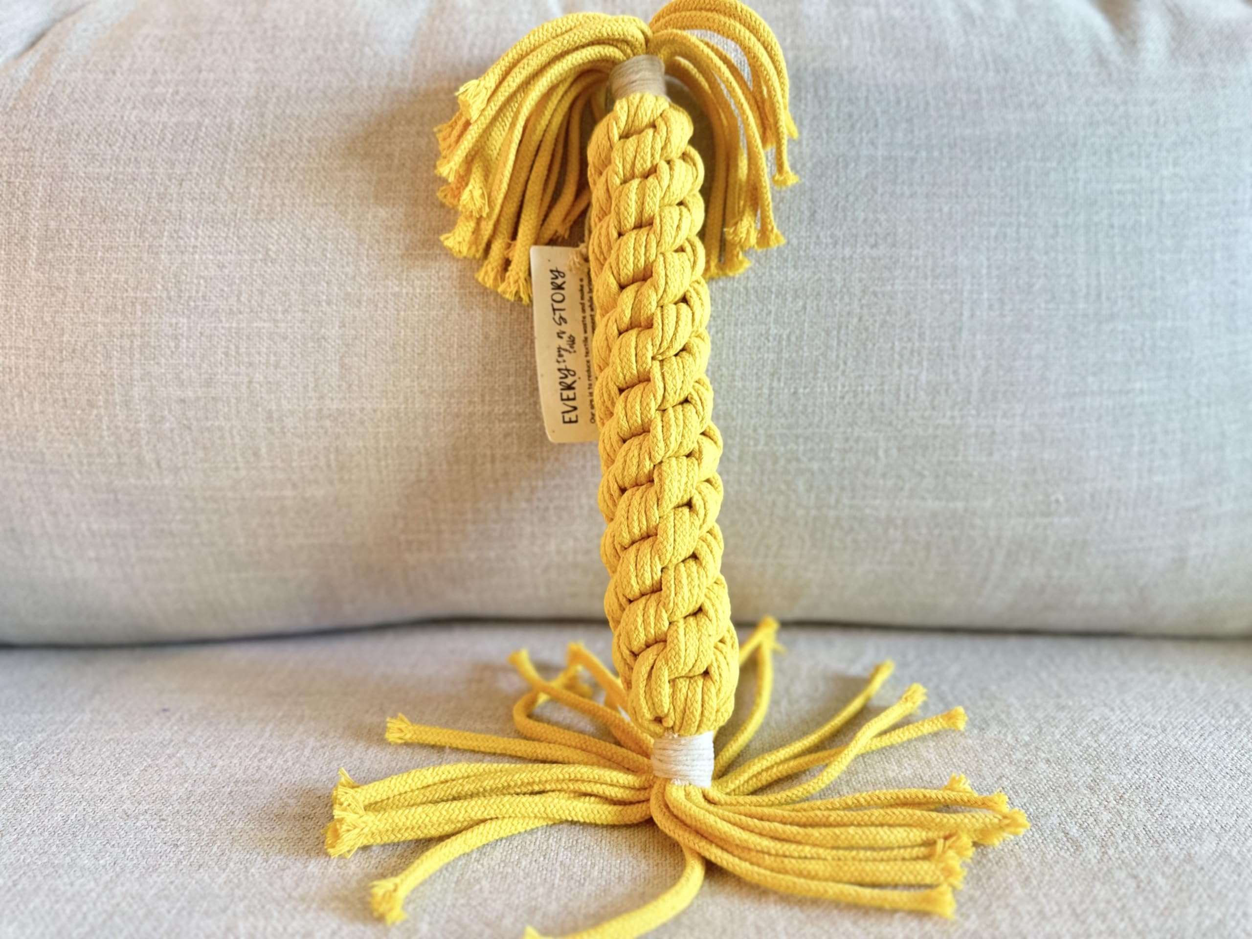 Premium Handmade Macrame Dog Chew Rope Toy for Large Dogs - Durable, Eco-Friendly & Safe Dog Rope Chew - Interactive Play & Training Toy - Perfect Gift for Pet Lovers - Great for Tug-of-War, Fetch & Teeth Cleaning