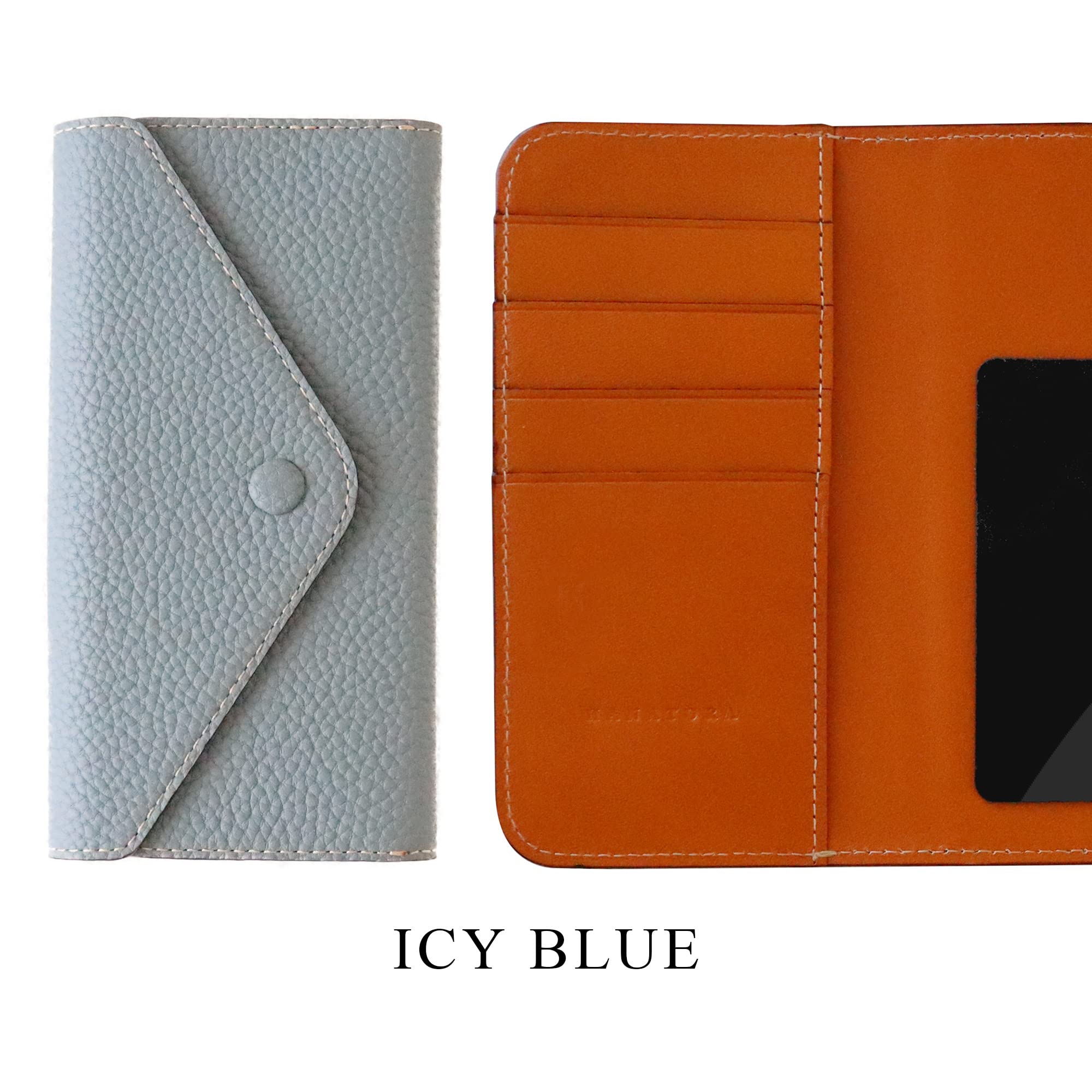 Premium Leather iPhone 12 Pro Max Wallet Case - 3-in-1 Tri-Fold Design with Card Holder & RFID Protection - Slim Luxury Phone Cover for Women & Men (WH-12PROMAX-ICYBLUE) - Perfect for Work, Travel & Everyday Use