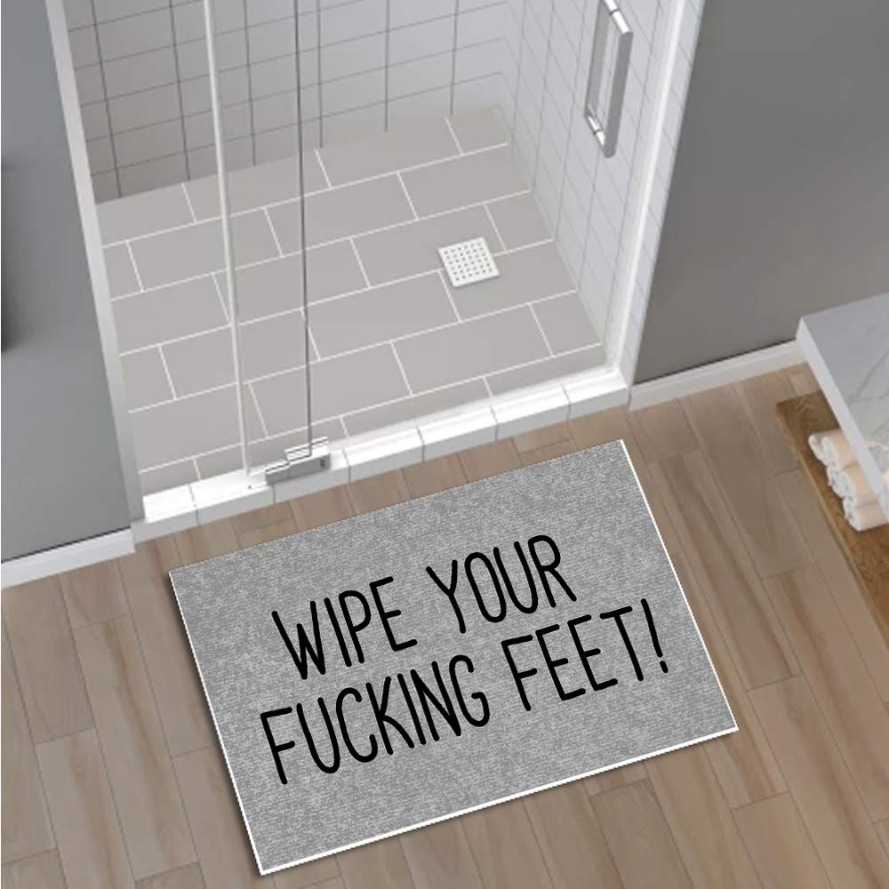 Jackey&Smith Welcome Doormat - Non-Slip Entryway Rug for Front Door, Outdoor & Balcony Use - 23.6x15.7 Inch Felt Fabric Floor Mat - Perfect for Home, Office & Apartment Entrance