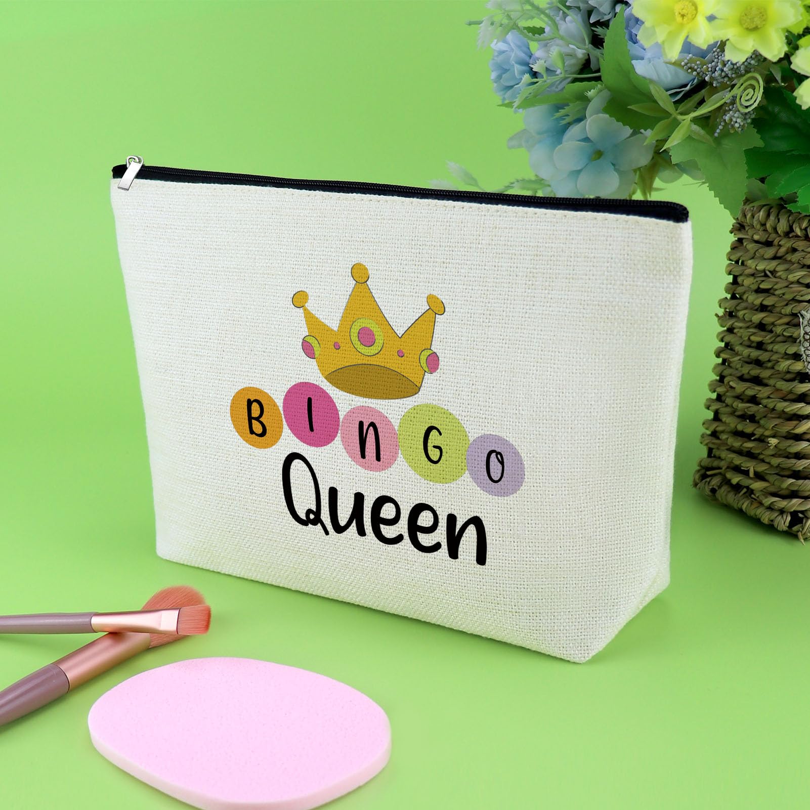 Bingo Makeup Bag for Women - Perfect Gift for Bingo Lovers, Casino Enthusiasts & Best Friends - Cosmetic Pouch for Travel, Birthday, Christmas & Graduation Presents - Ideal for Game Nights, Casino Parties & Daily Makeup Storage