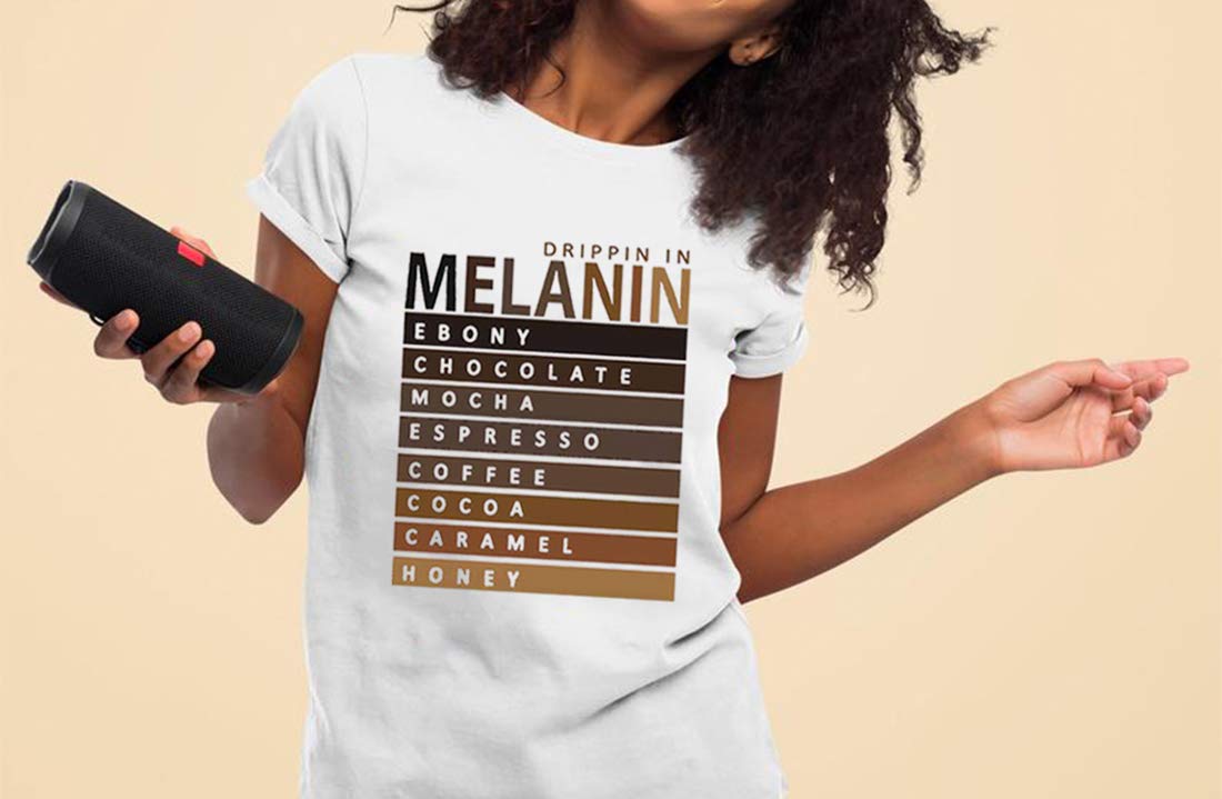 Afro Queen Graphic T-Shirt - Funny Melanin Drip Print Short Sleeve Tee for Women | Black Pride Apparel for Casual Wear, Street Style & Empowerment Events