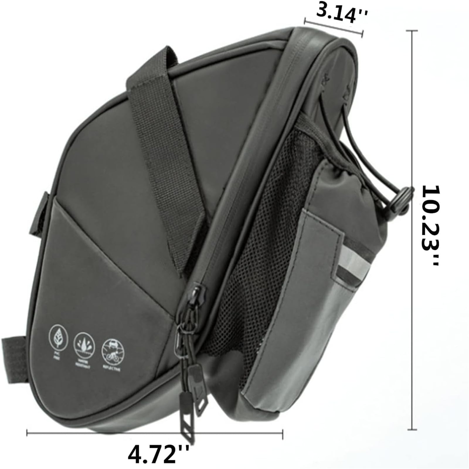 **Waterproof Bike Saddle Bag with Water Bottle Pouch - 1.5L Under Seat Storage for Mountain & Road Bicycles - Ideal for Commuting, Cycling & Outdoor Adventures**