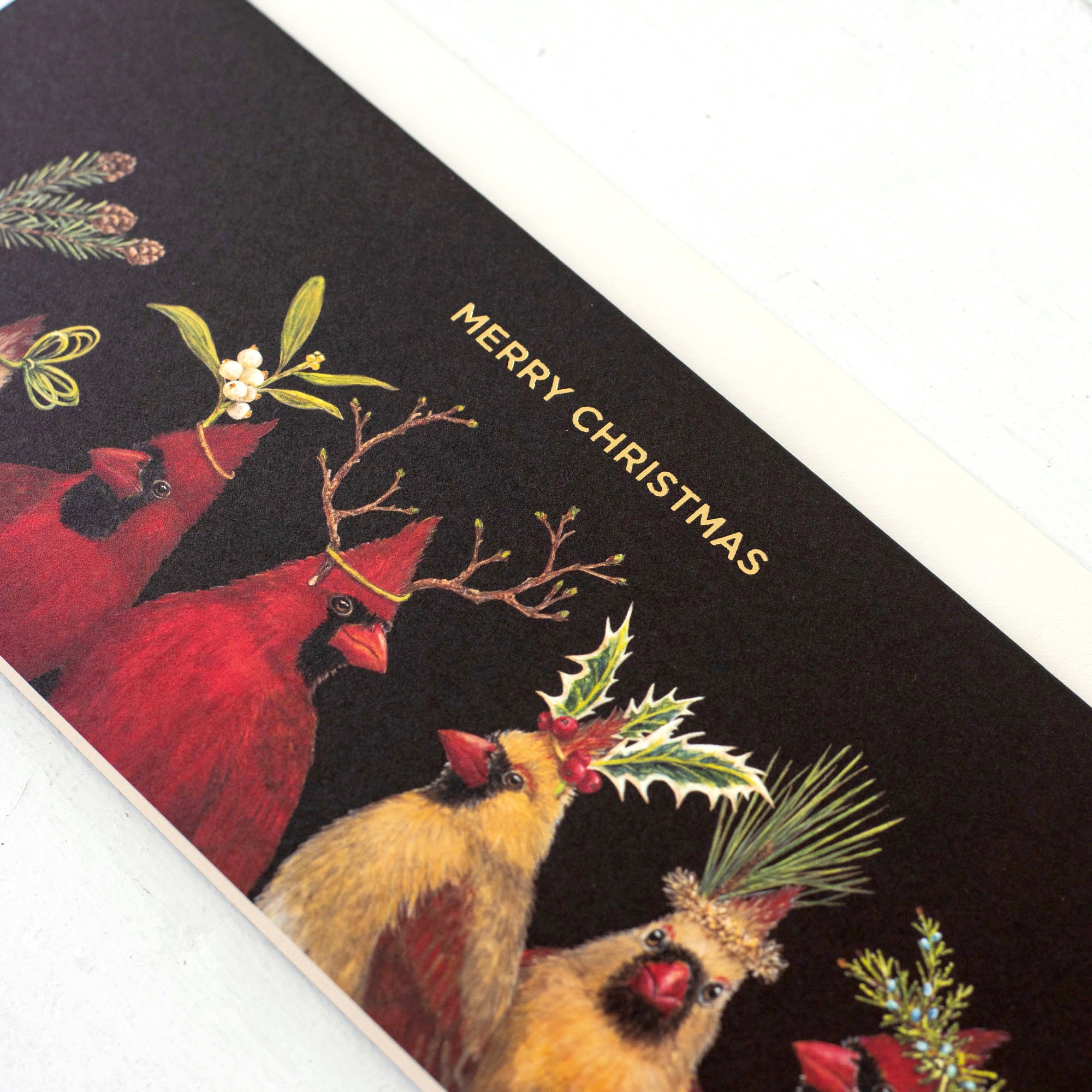 Christmas Cardinals Boxed Set Cards - Gold Foil Holiday Greeting Cards for Xmas, Birthday, Thank You - Perfect for Home Decor, Gift Giving & Party Favors