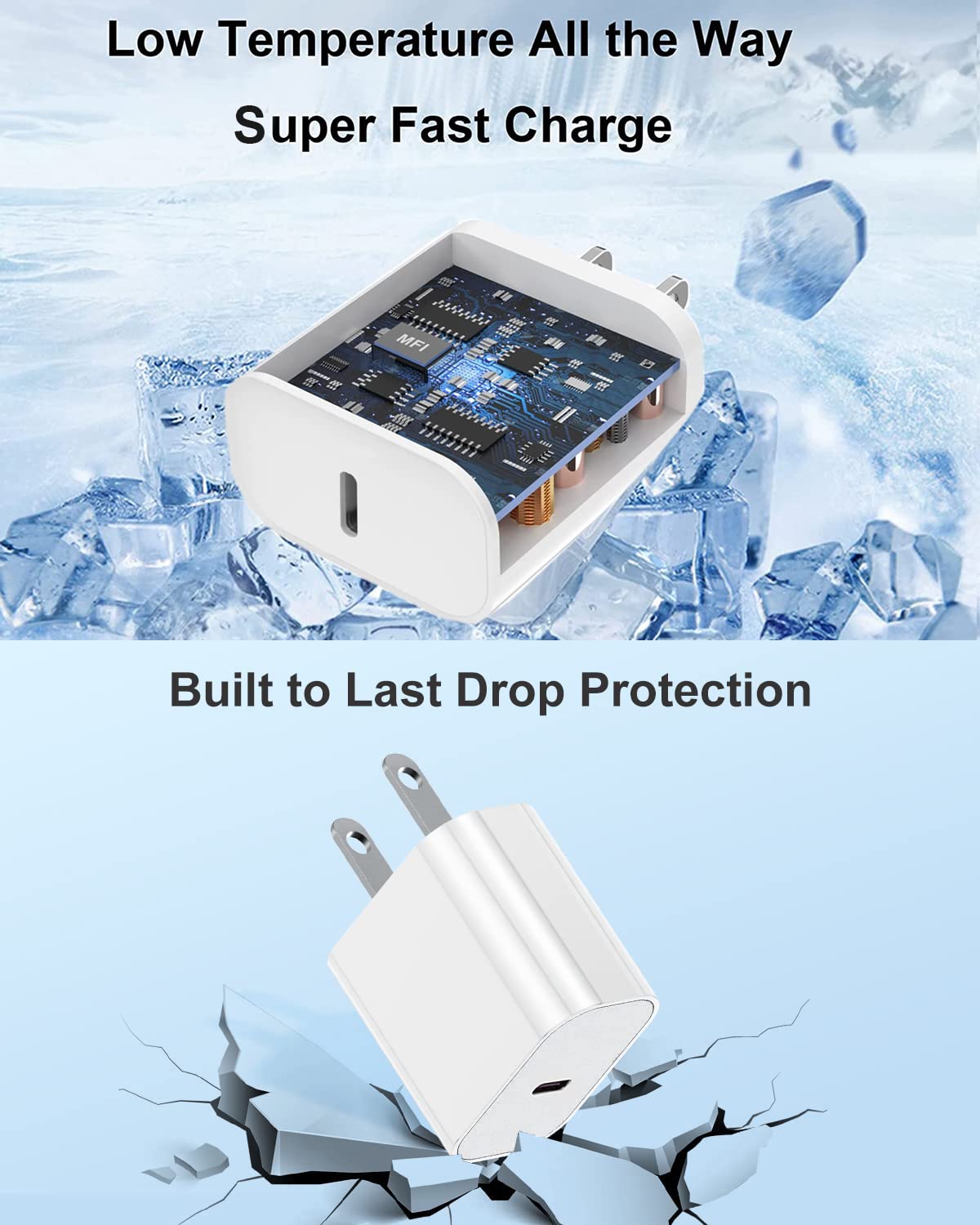[3 Pack] USB C Fast Charger Block, PD 3.0 Wall Charger Power Adapter - Compatible with iPhone 14/13/12/11/X, iPad Pro/Air/Mini - Perfect for Home, Office & Travel Charging