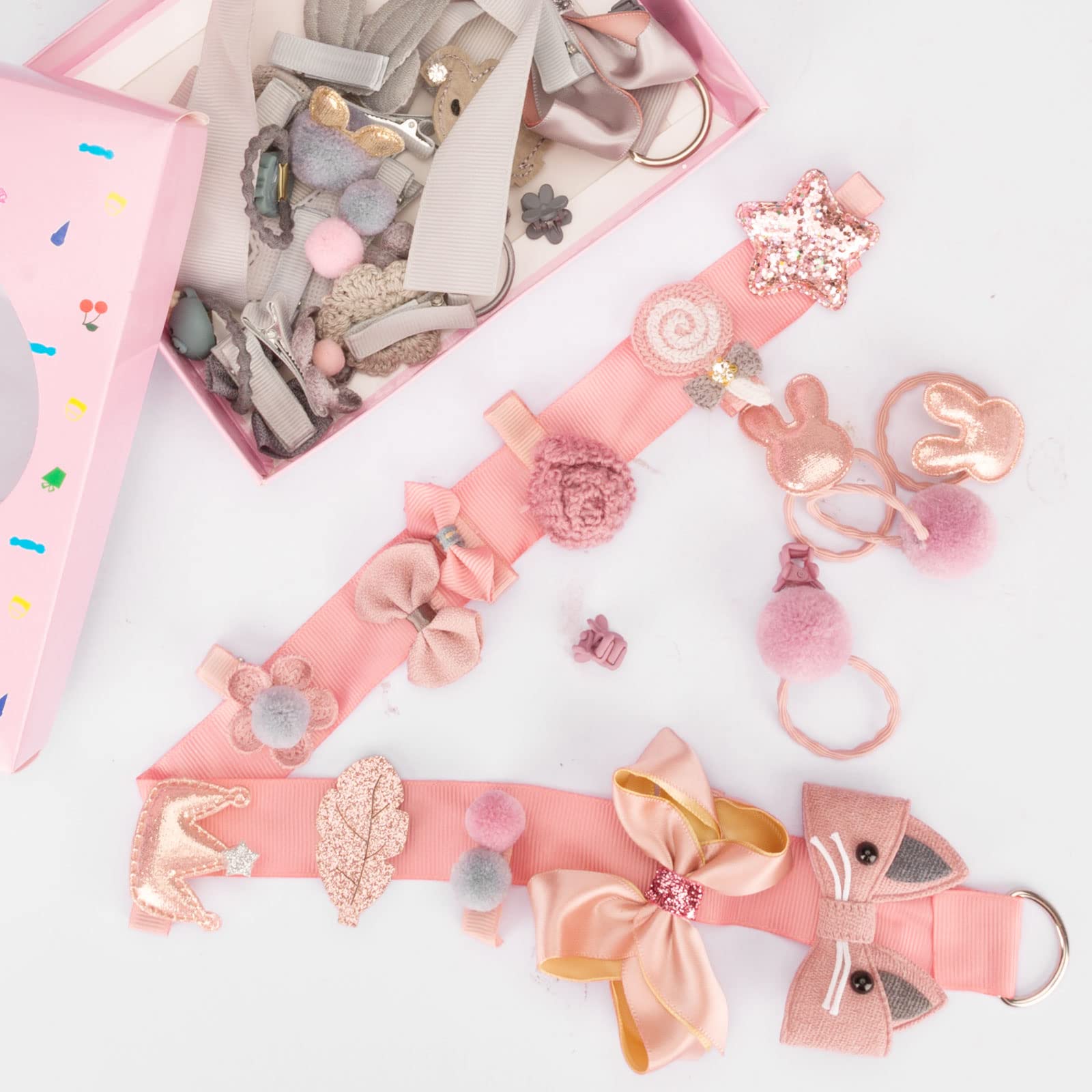 36 Pcs Kids Hair Clips & Hair Ties Set - Cute Hair Barrettes & Headbands for Baby Girls - Perfect for School, Parties & Daily Styling