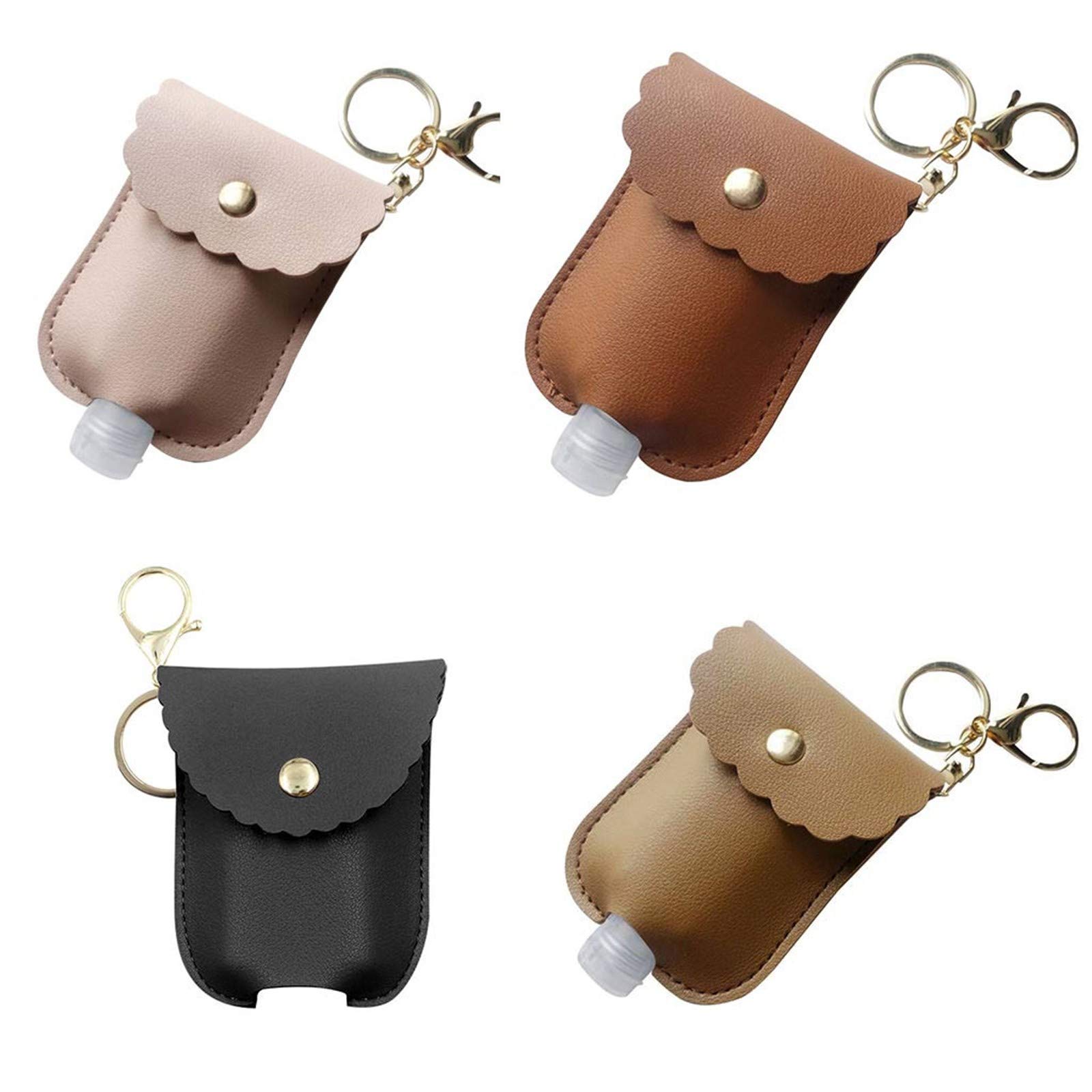 Refillable Travel Bottle Keychain - Leak-Proof Empty Holder for Hand Sanitizer, Lotion & Cleaning Supplies | Portable White Ceramic Cup Set | Perfect for Travel, Gym, Office & Daily Essentials