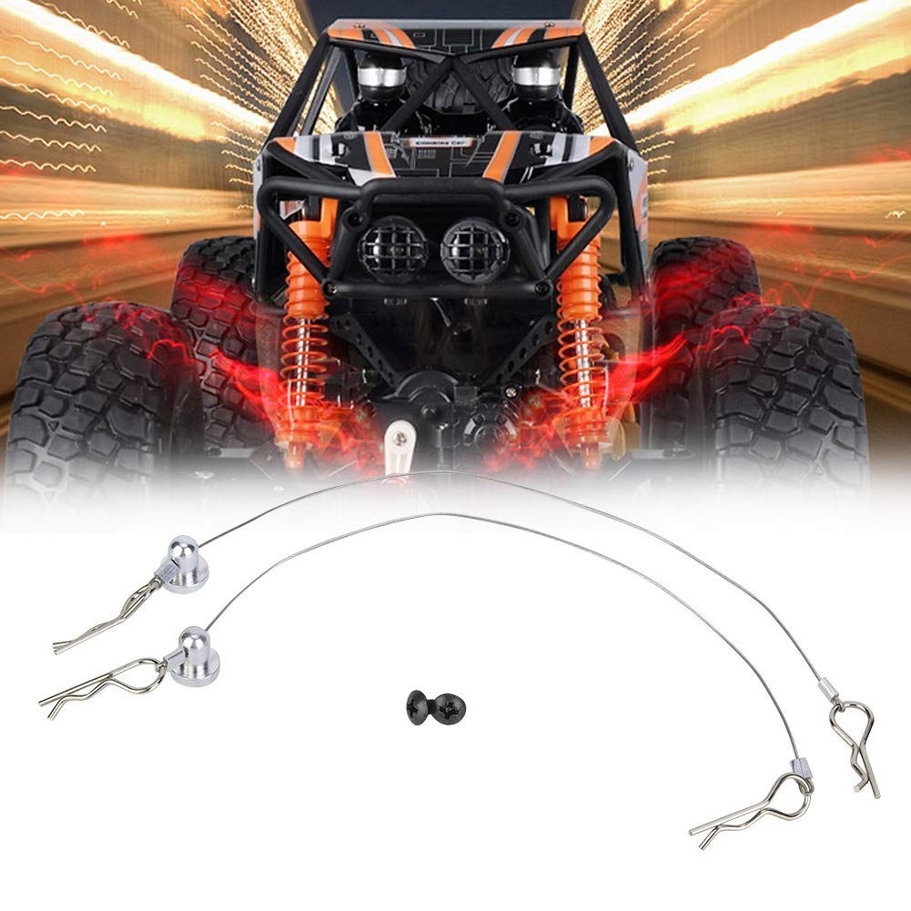 V GEBY 1/10 RC Car Body Shell Clip Pins & Rope Set - Silver, Durable Car Shell Clips for Secure Fit, Ideal for Off-Road Racing and Drift Tracks