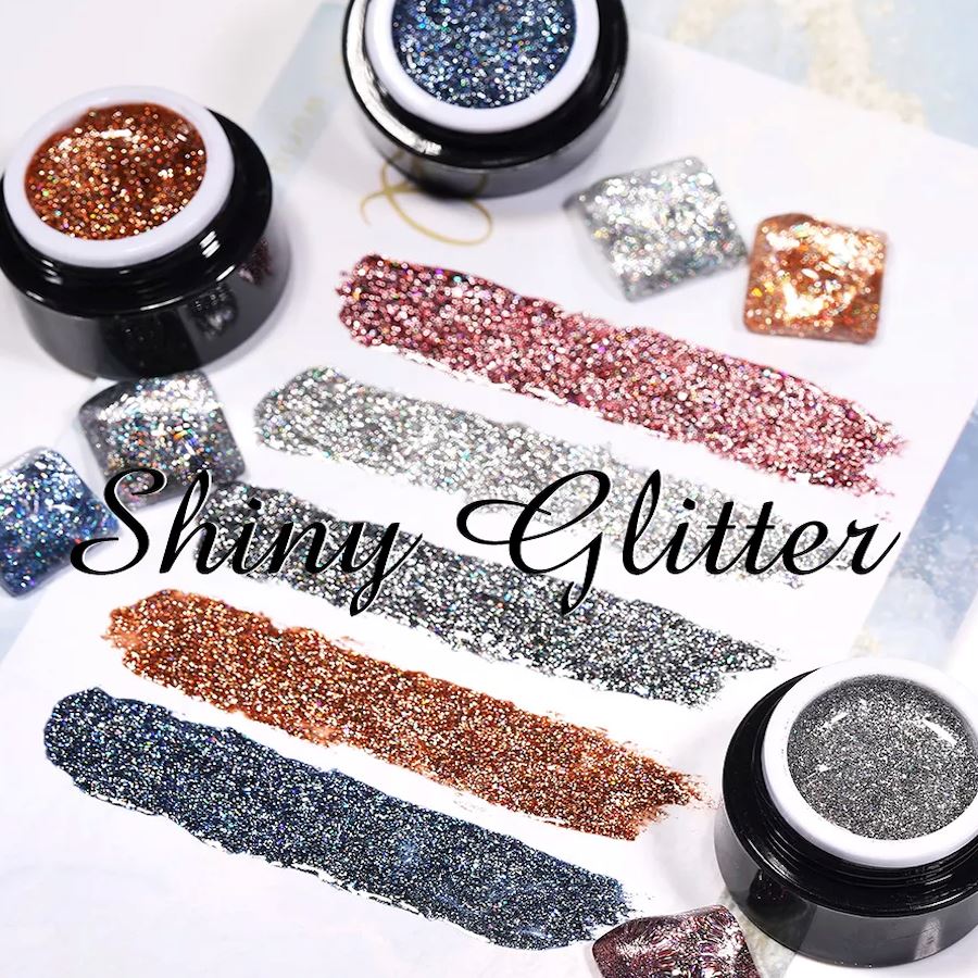 Born Pretty Shiny Glitter Gels - Long-Lasting Nail Art Glitter for Gel Polish, Manicures & Pedicures | Perfect for Parties, Weddings, and Special Occasions