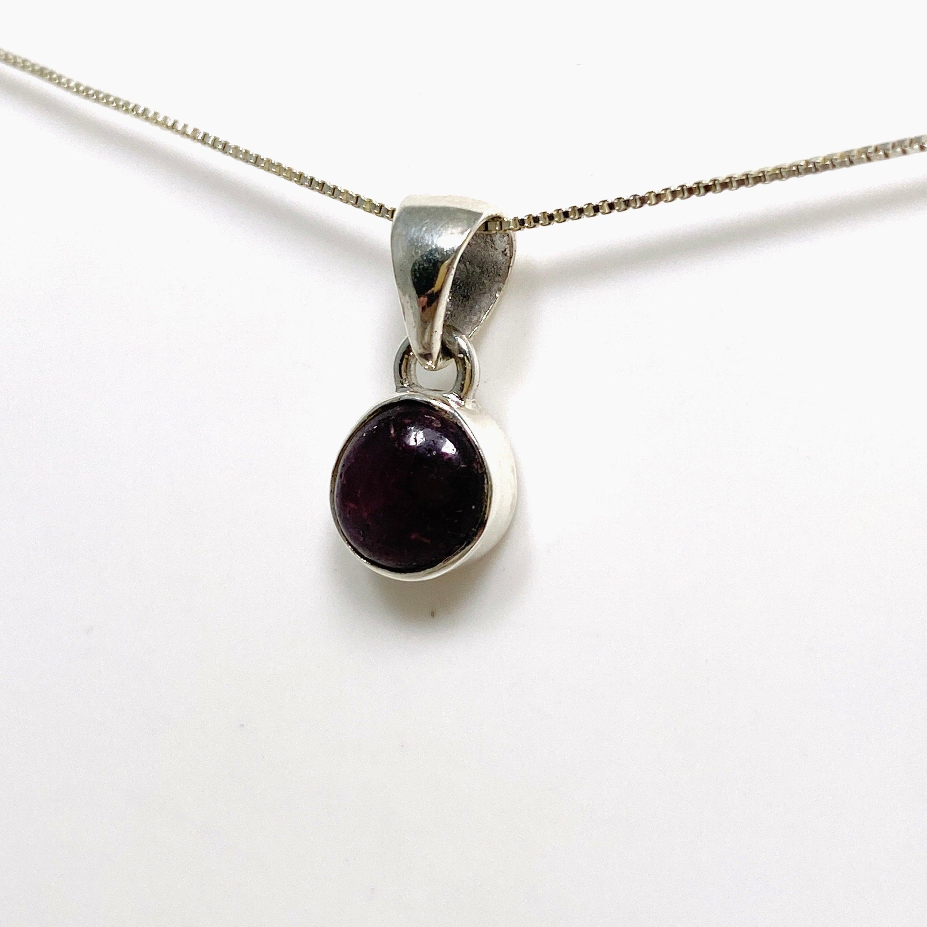 14K Gold Ruby Petite Round Pendant Necklace KPGJ4344 - Perfect for Valentine's Day Gifts & Anniversary Jewelry