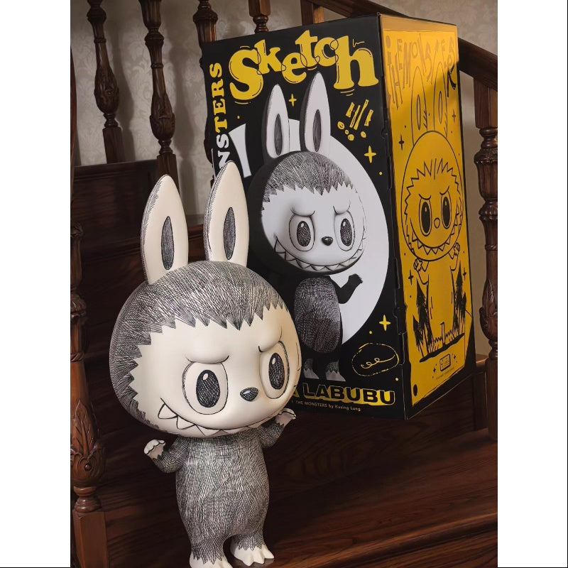 Labubu The Monsters MEGA 1000% Sketch Figure - Limited Edition 2024 Collectible Art Toy for Display & Home Decor