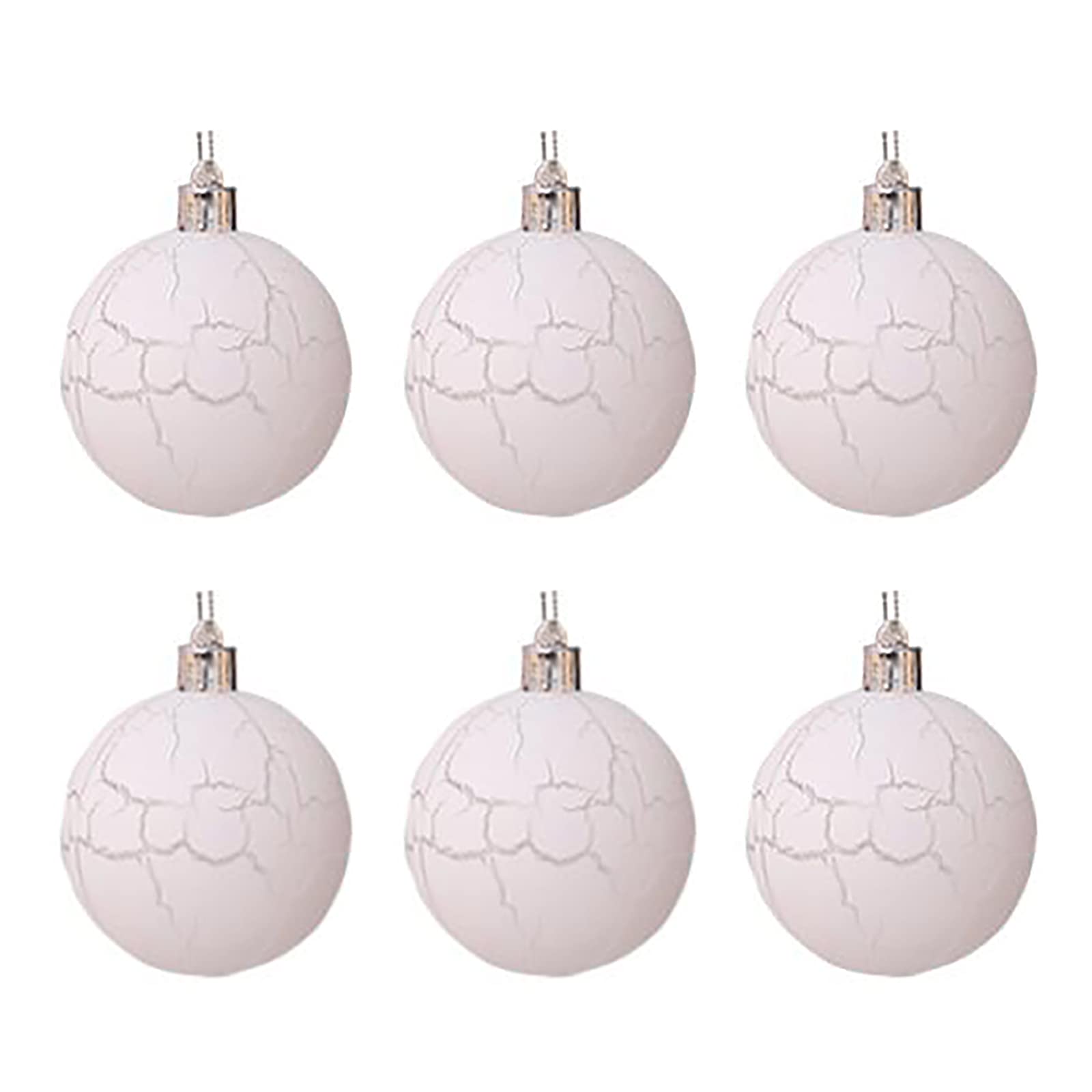 XINdream 2.4 Inch Shatterproof Christmas Ornament Balls - 6 Pack Large Plastic Holiday Tree Decorations for Christmas, Xmas, Wedding & Party (White) | Perfect for Indoor/Outdoor Holiday Decor, Gift Wrapping & Festive Home Styling
