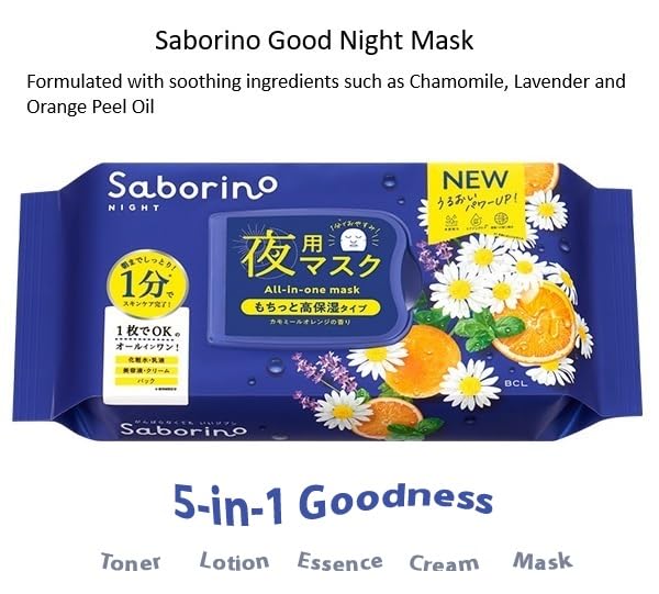 Saborino Morning & Night Facial Sheet Mask Pack - 60 Sheets for Daily Skincare