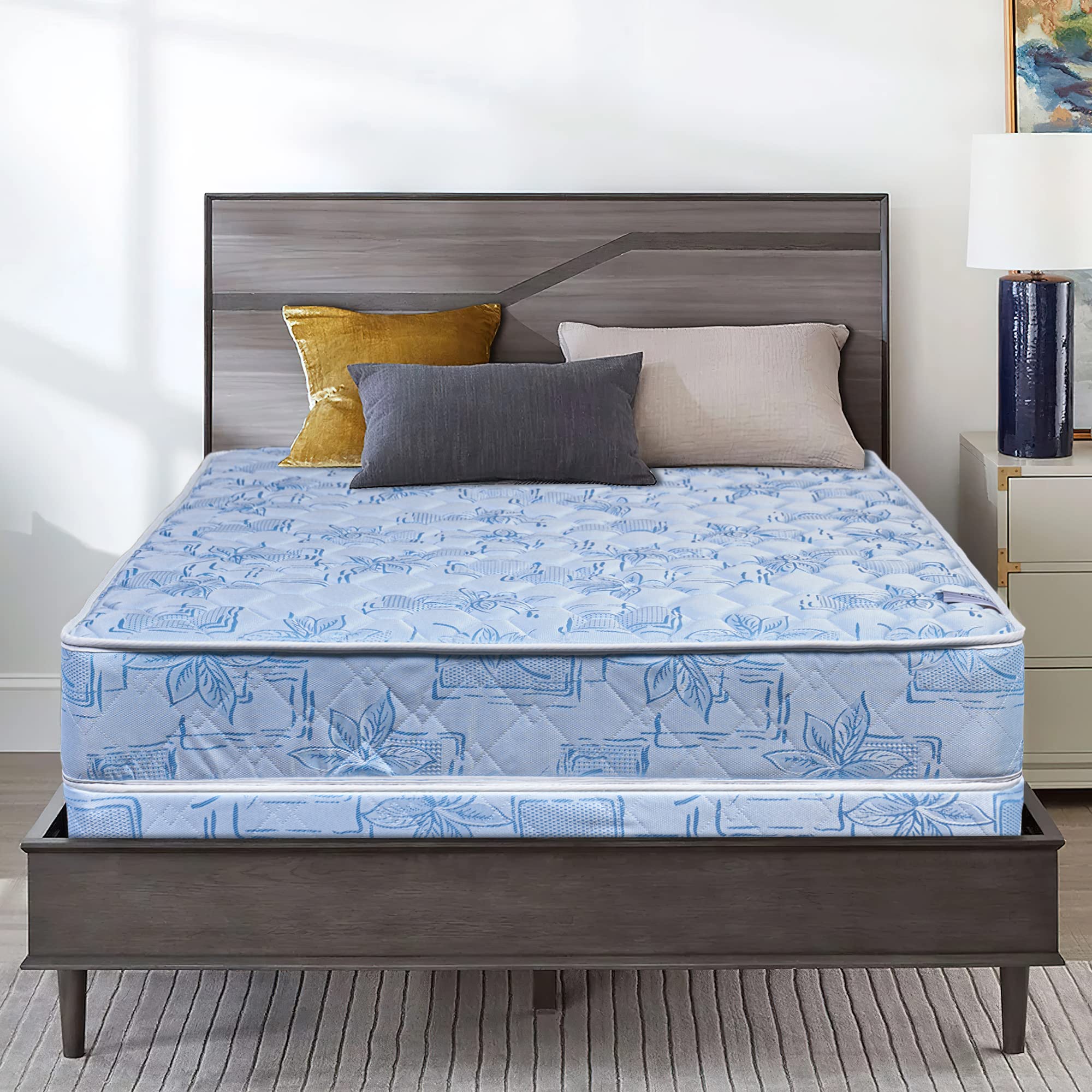 Mayton 9-Inch Medium Firm Tight Top Innerspring Mattress with Box Spring - Fully Assembled Double-Sided Design for Back Support - Twin XL Size - Perfect for Guest Rooms, Dorms & Small Spaces