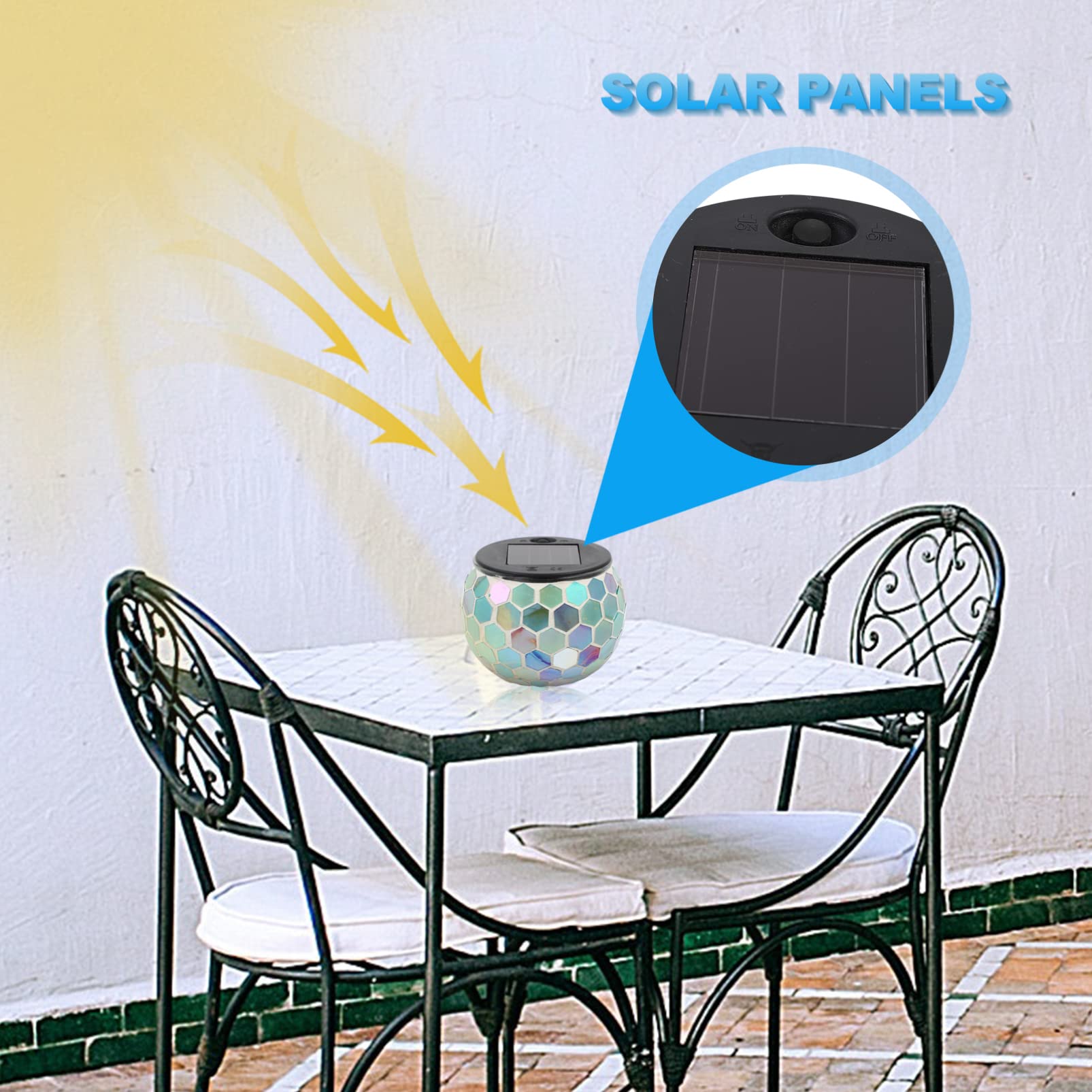 Totority Solar Mosaic Garden Light - Waterproof Outdoor LED Yard Lamp for Lawn, Patio & Pathway Decoration | Solar-Powered Night Light for Countryside, Garden & Landscape Lighting