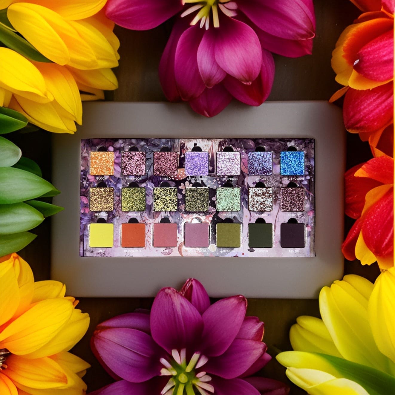 Flower Moon Eyeshadow Palette - 18 Highly Pigmented Matte & Shimmer Shades for Stunning Eye Makeup | Perfect for Day & Night Looks, Parties, and Special Occasions