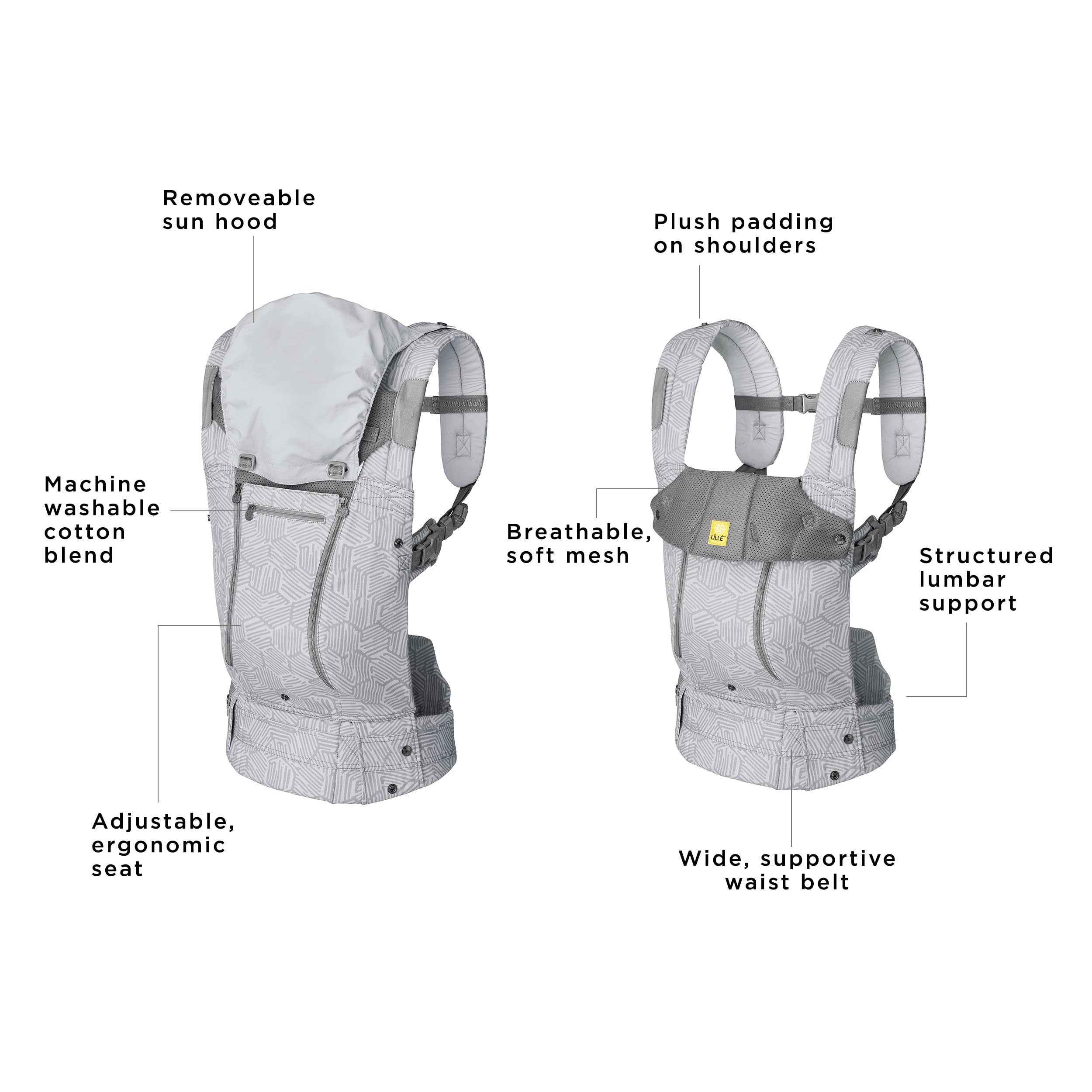 LÍLLÉbaby Complete All Seasons Ergonomic 6-in-1 Baby Carrier for Newborn to Toddler (7-45 lbs) - 360° Adjustable, Multi-Position, Lumbar Support - Inward & Outward Facing - Pebble Grey - Perfect for Hands-Free Parenting, Shopping & Outdoor Adventures