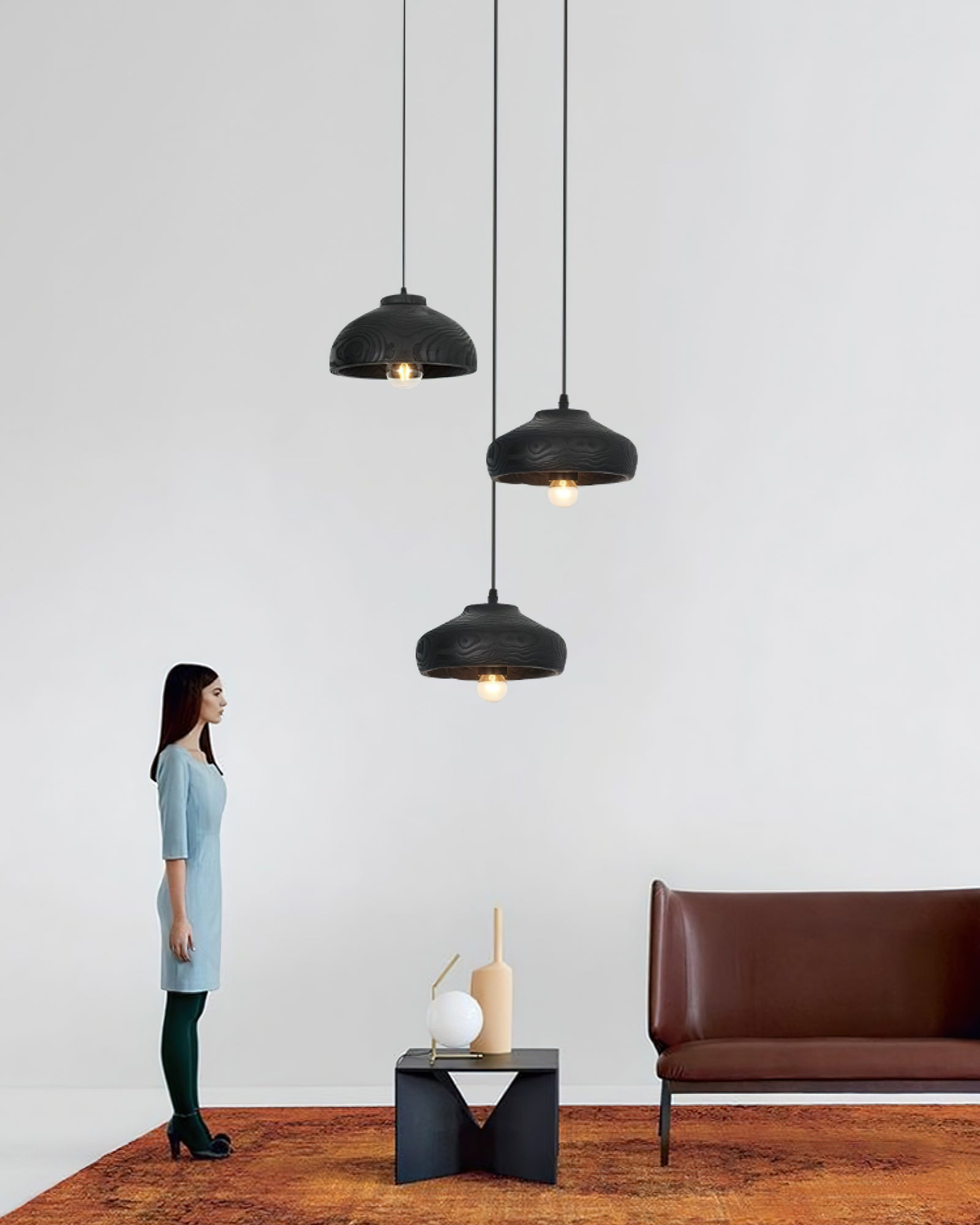 Ashen Wave Pendant Light - Modern Scandinavian Style Ceiling Lamp for Dining Room, Kitchen Island, Living Room & Bedroom Lighting