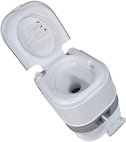 HTTMT Portable Toilet 24L/6 Gallon - Lightweight Flush Travel Camping Toilet for Outdoor & Indoor Use | Perfect for RV, Boating, Emergency & Home Care | Model ET-TOILET002-24L