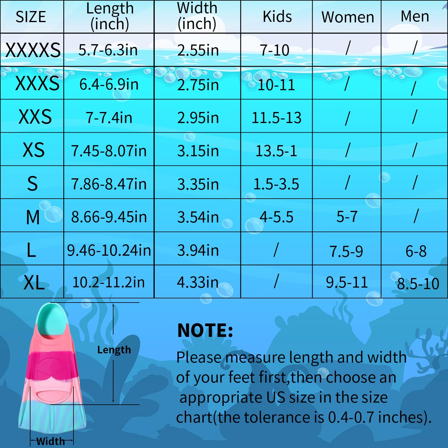 Kids Swim Fins - Short Blade Non-Slip Heel Pool Training Flippers for Youth, Lightweight Design for Swimming Lessons & Water Safety